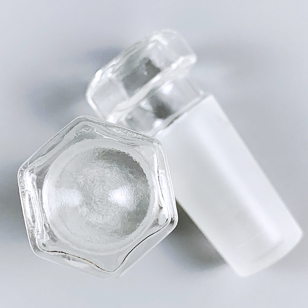 ADAMAS-BETA 5pcs Hexagon Hollow Plug High Borosilicate Glass Stopper Conical Flask Cap 24/40 Grinded Lab Glass Sealing Leakproof Plugs