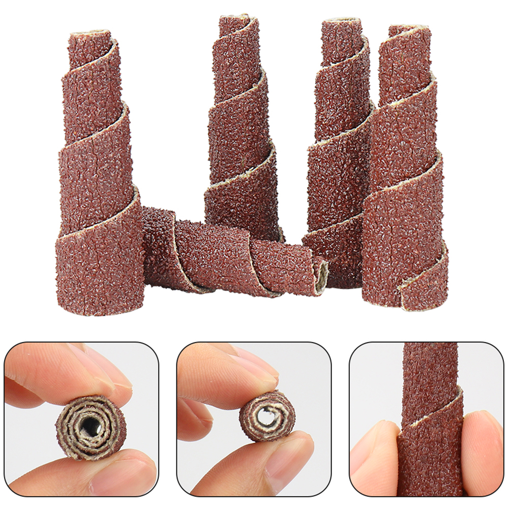 ADAMAS-BETA Wholesale Mini Sanding Engine Porting Polishing Assortment Kit 60-120 Mesh Mixed Sanding Cartridge Rolls/Cone Spiral Rolls Full Taper Assorted Set