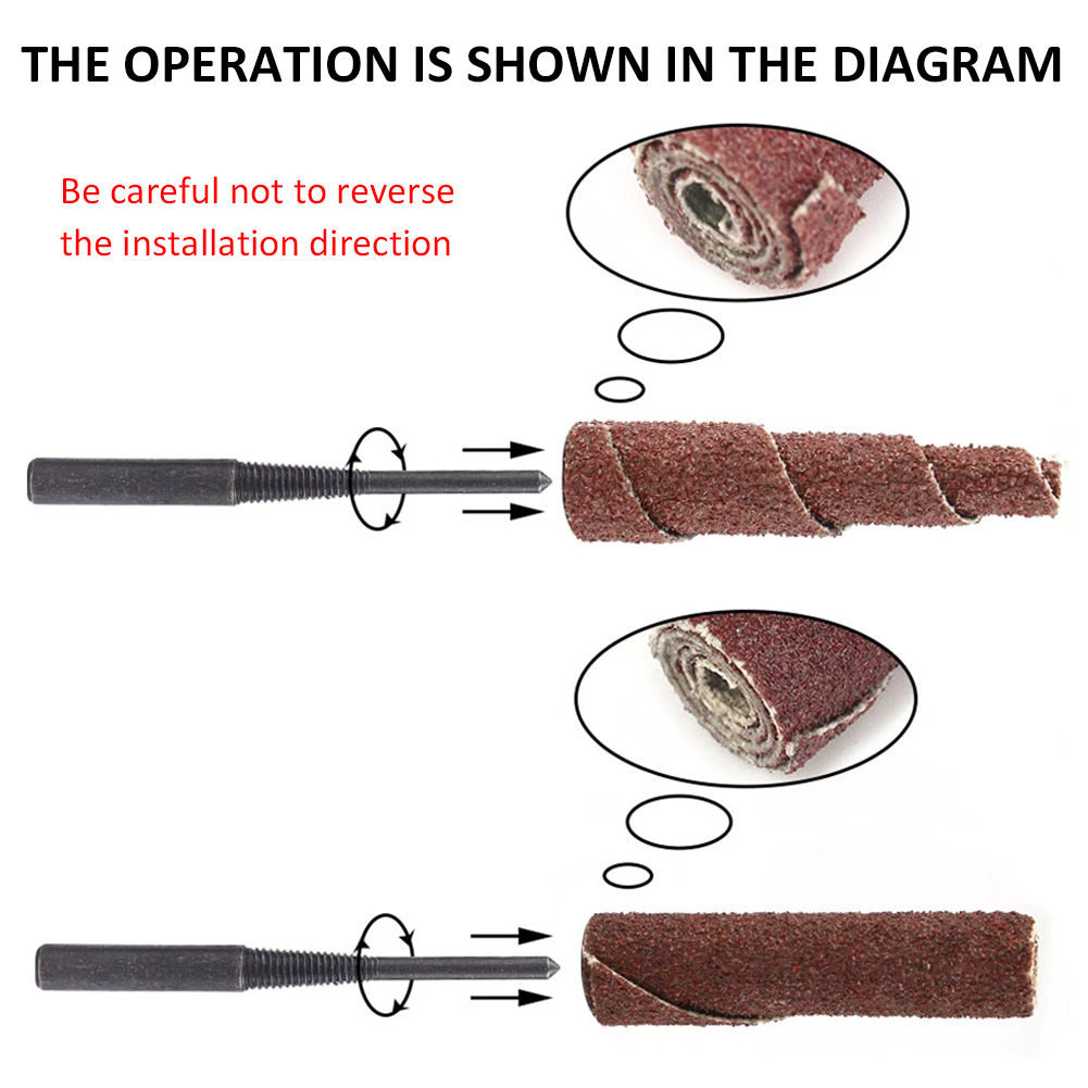 ADAMAS-BETA Wholesale Mini Sanding Engine Porting Polishing Assortment Kit 60-120 Mesh Mixed Sanding Cartridge Rolls/Cone Spiral Rolls Full Taper Assorted Set