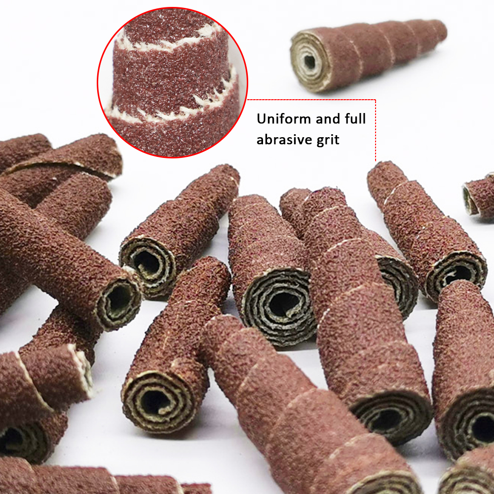 ADAMAS-BETA Wholesale Mini Sanding Engine Porting Polishing Assortment Kit 60-120 Mesh Mixed Sanding Cartridge Rolls/Cone Spiral Rolls Full Taper Assorted Set