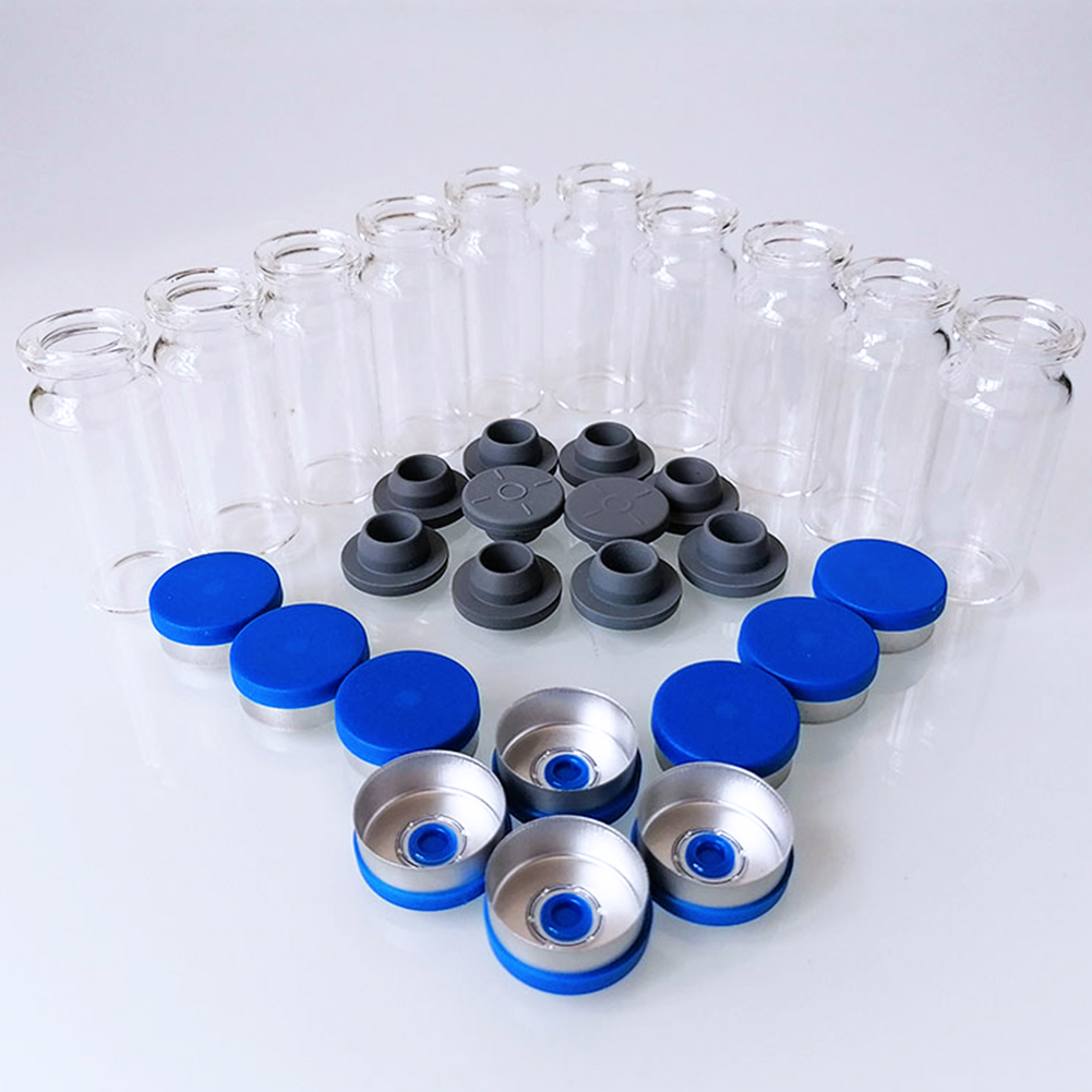 ADAMAS-BETA Penicillin Bottles 10ml Lab Transparent Glass Bottle Freeze Dried Powder Oral Liquid Vials Separate Bottling Jars with Cover