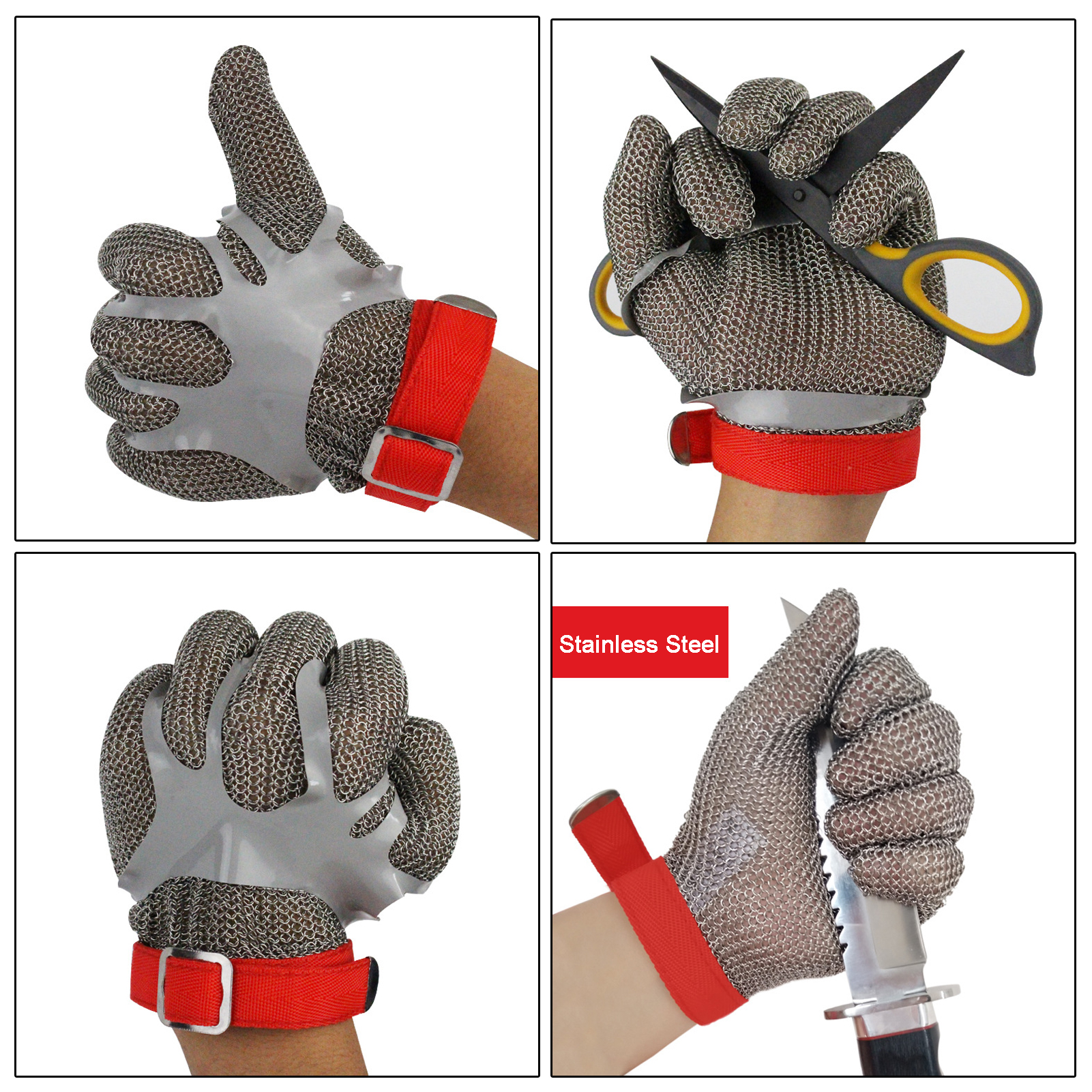 ADAMAS-BETA 1pcs 316 Stainless Steel Wire Mesh Gloves Adult Cut Resistant Glove Slicing Butcher for Meat Cutting Fishing Safety Work Gloves