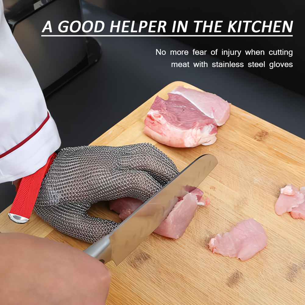 ADAMAS-BETA 1pcs 316 Stainless Steel Wire Mesh Gloves Adult Cut Resistant Glove Slicing Butcher for Meat Cutting Fishing Safety Work Gloves