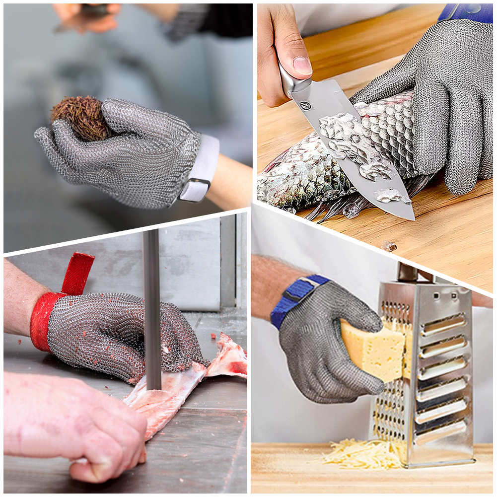 ADAMAS-BETA 1pcs 316 Stainless Steel Wire Mesh Gloves Adult Cut Resistant Glove Slicing Butcher for Meat Cutting Fishing Safety Work Gloves