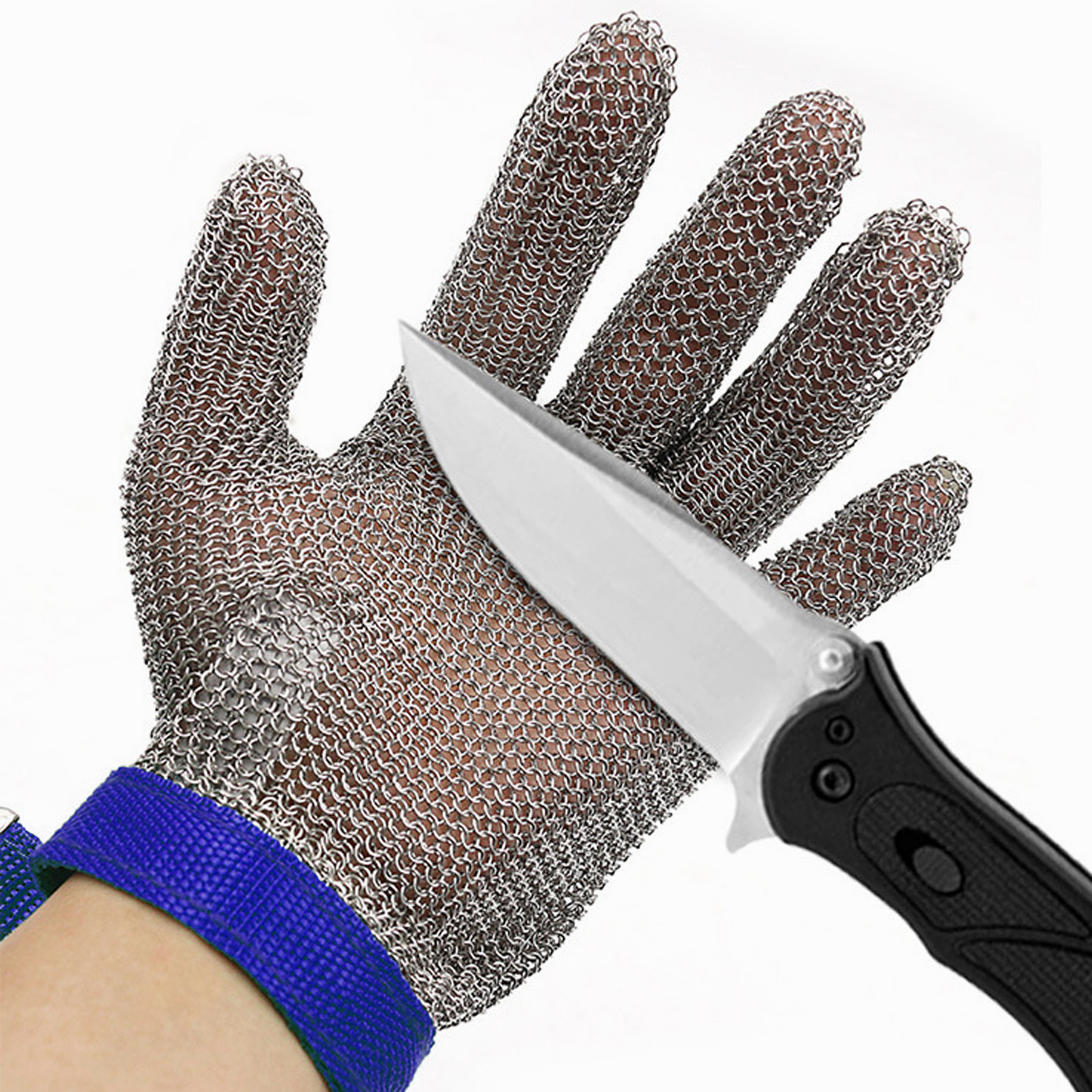 ADAMAS-BETA 1pcs 316 Stainless Steel Wire Mesh Gloves Adult Cut Resistant Glove Slicing Butcher for Meat Cutting Fishing Safety Work Gloves
