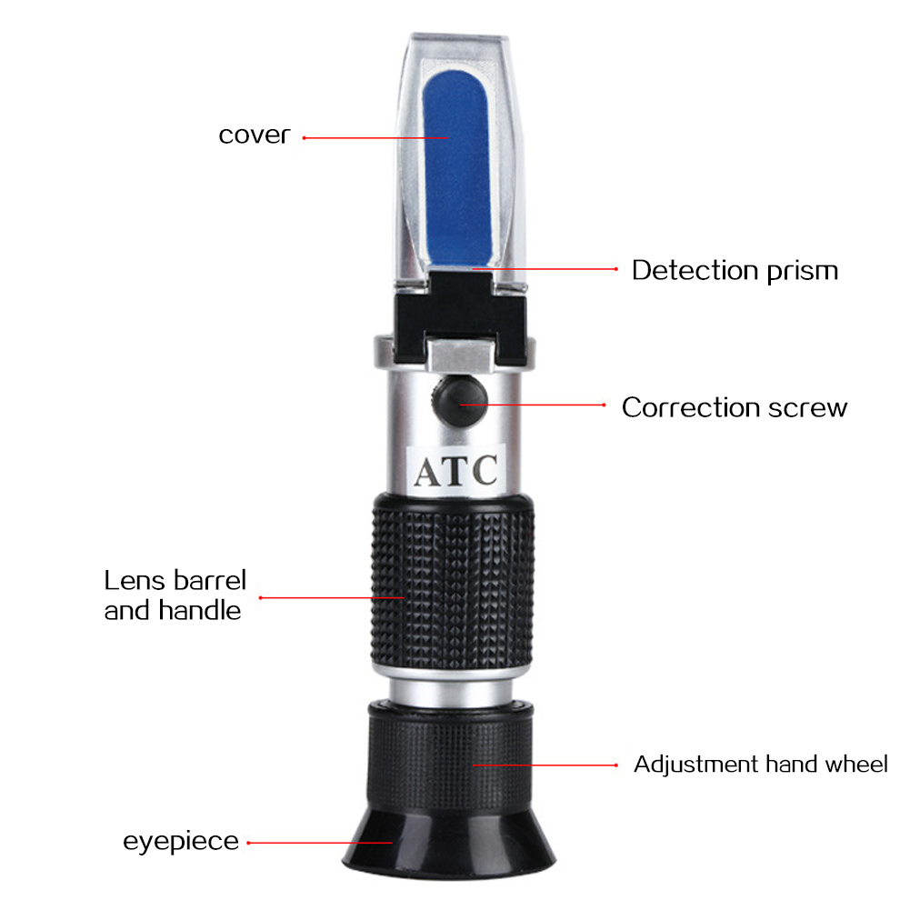 ADAMAS-BETA 1pcs Handheld Refractometer for Honey Concentration Measuring Refractometer 58-90% ATC Honey Baume Tester Lab Supplies Device