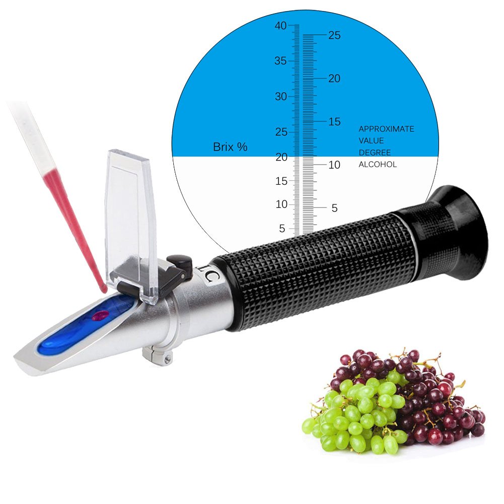 ADAMAS-BETA Lab Brix Refractometer with ATC Handheld Portable Meter Hydrometer Reader Tester for Measuring Fruit Sugar Content Saccharimeter