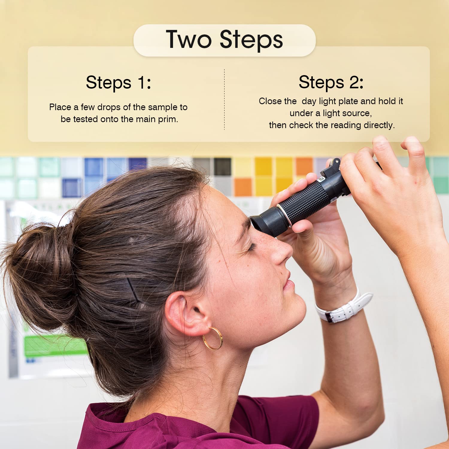 ADAMAS-BETA Lab Brix Refractometer with ATC Handheld Portable Meter Hydrometer Reader Tester for Measuring Fruit Sugar Content Saccharimeter