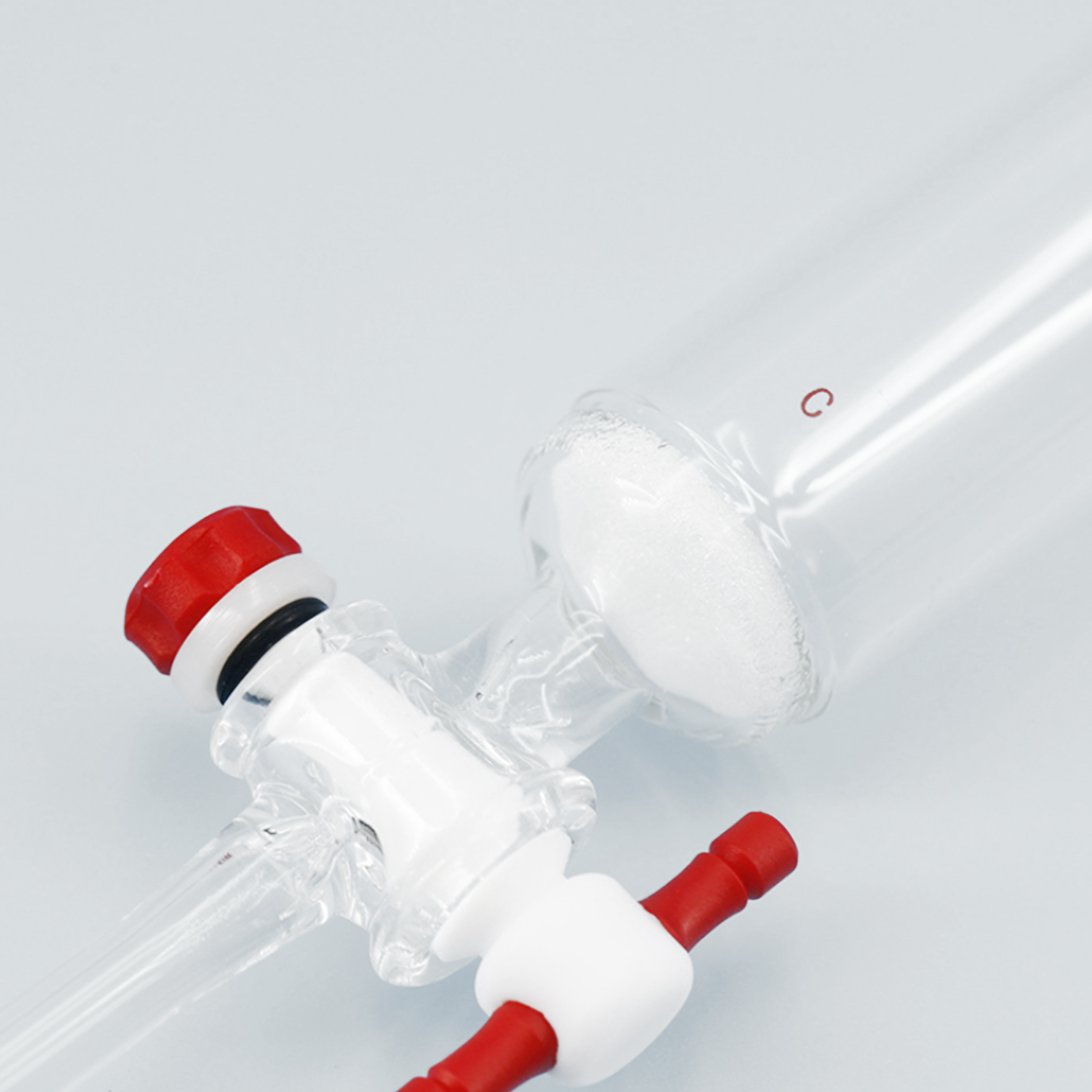 ADAMAS-BETA Glass Laboratory Chromatographic Column with Liquid Storage Ball PTFE Piston Grinding Mouth for Separation Experiment
