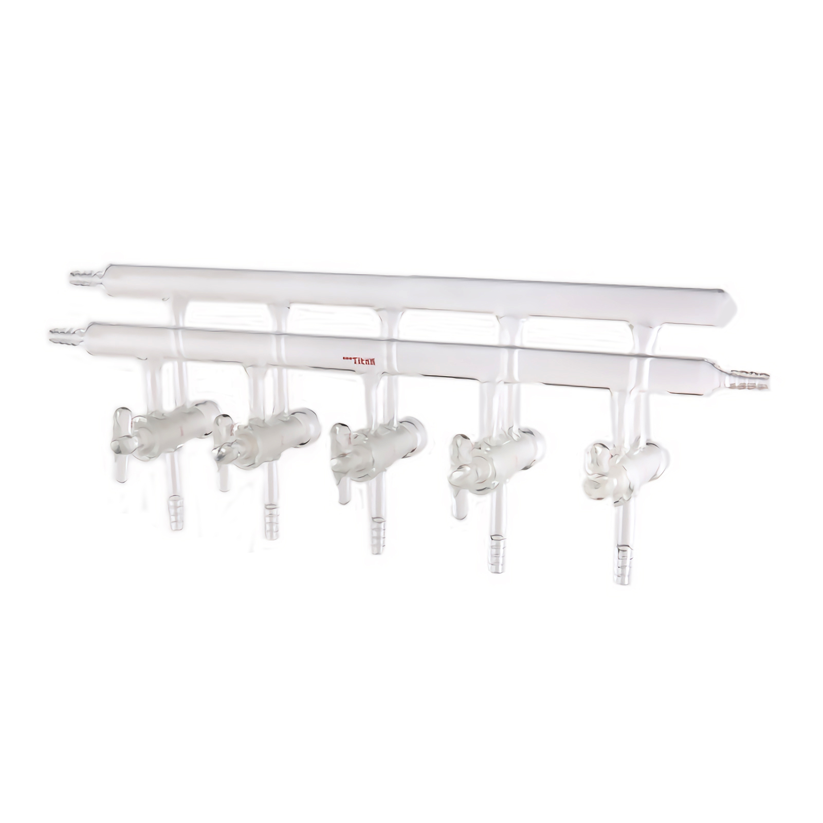 ADAMAS BETA Laboratory Glass Single Row/Double-Row Pipe Vacuum Gas Distributor with Group 4-6 Glass/PTFE Piston/High Vacuum Valv