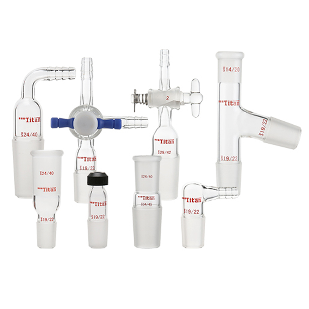 ADAMAS-BETA Laboratory Glass Supplies 75° Glass Head 3-Grind Chemistry Experiment Common Distillation Flask/Tube Connetor