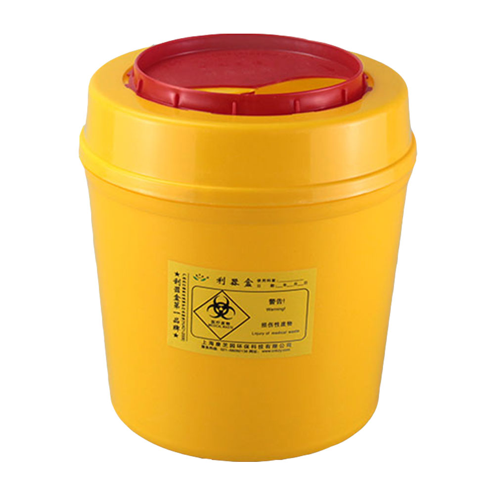ADAMAS-BETA Container for Sharps Square Round Sharp Containers for Needles 3L,4L,5L,6L,6.5L,8L