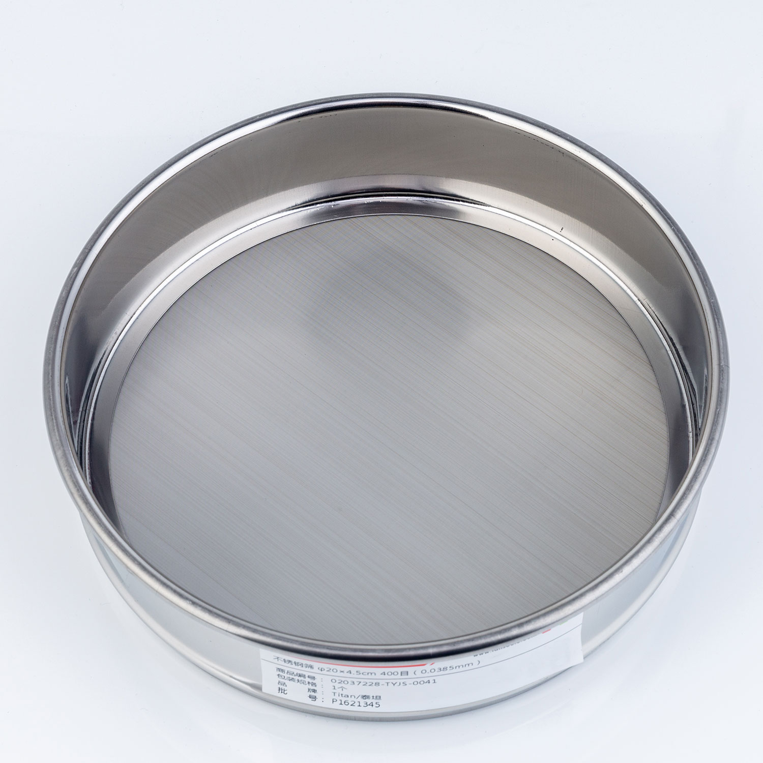 Adamas-Beta φ20×4.5cm 400 Mesh 304 Stainless Lab Sieves Economy Test Sieve 304 Stainless Steel Wire Cloth（0.0385mm）