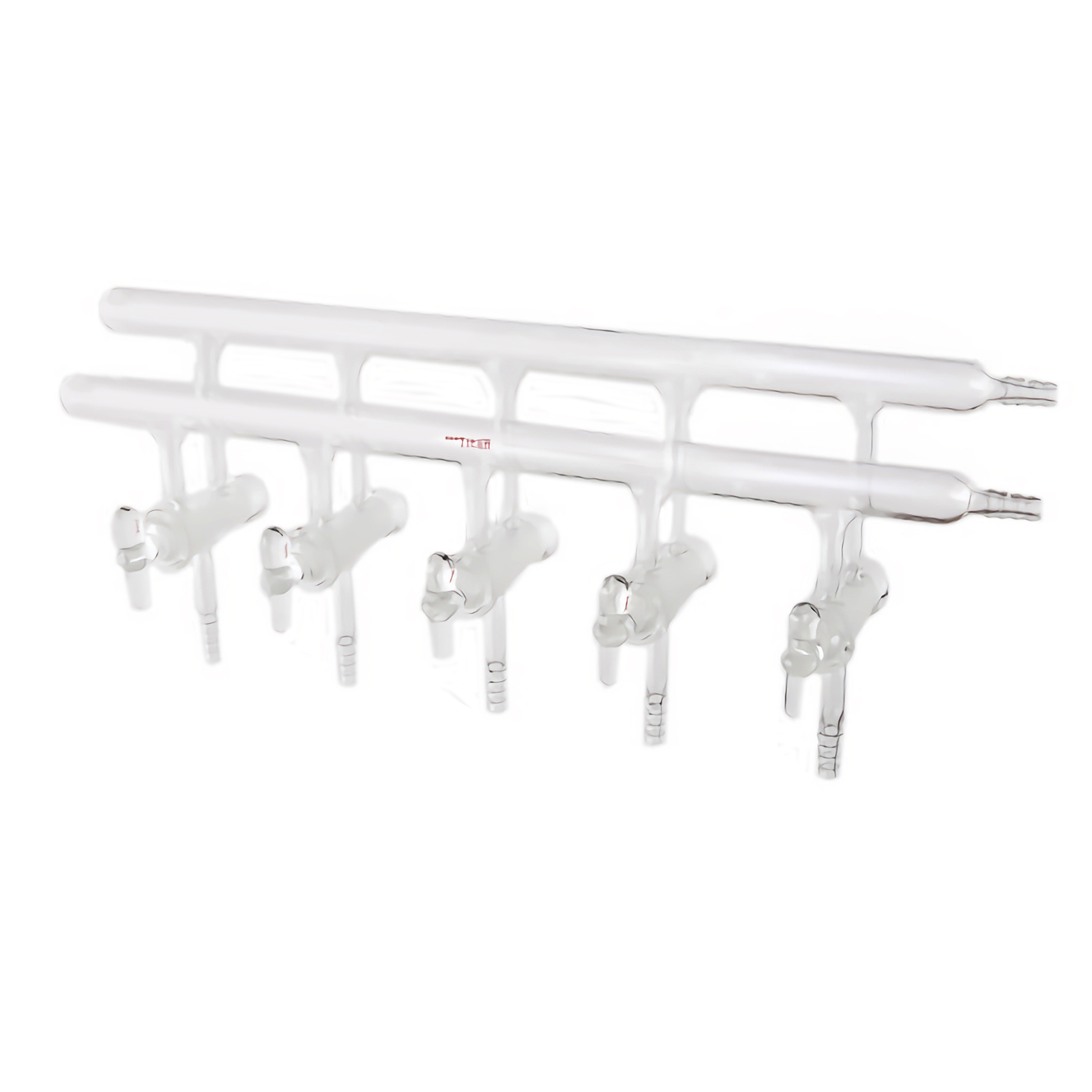 ADAMAS BETA Laboratory Glass Single Row/Double-Row Pipe Vacuum Gas Distributor with Group 4-6 Glass/PTFE Piston/High Vacuum Valv