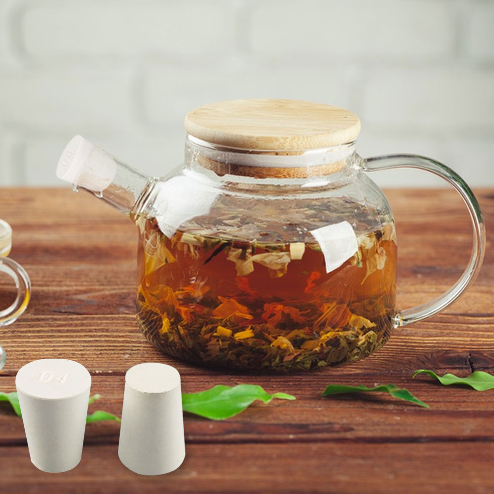 ADAMAS BETA Wholesale 26-30pcs White Rubber Plug Mixed Size Sealing Solid Cork without Hole Laboratory Conical Bottle Stoppers for Test Tube/Flask