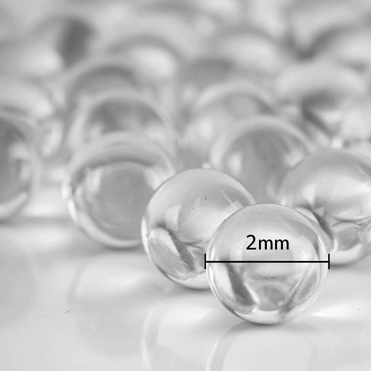 Lab Solid Round Clear Glass Boiling Stones Beads, 2mm Diameter