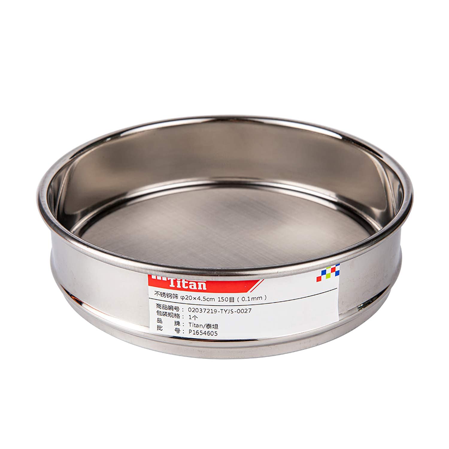 Adamas-Beta φ20×4.5cm 150 Mesh 304 Stainless Lab Sieves Economy Test Sieve 304 Stainless Steel Wire Cloth（0.1mm）…