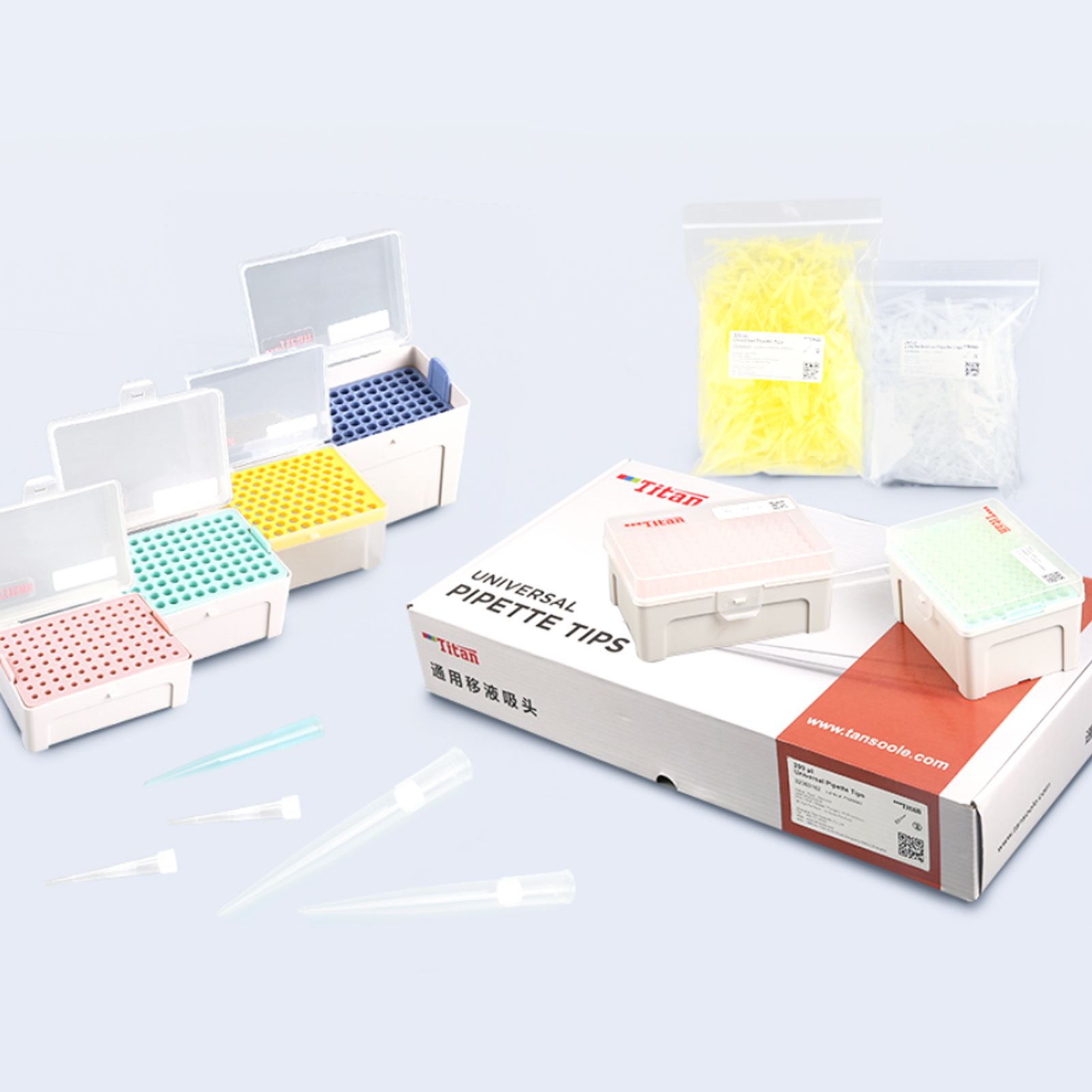 ADAMAS-BETA Laboratory PP Disposable Pipette Tips with Plastic Box 10-1250ul Pipettes Non Sterile for Lab Pipetting Experiment