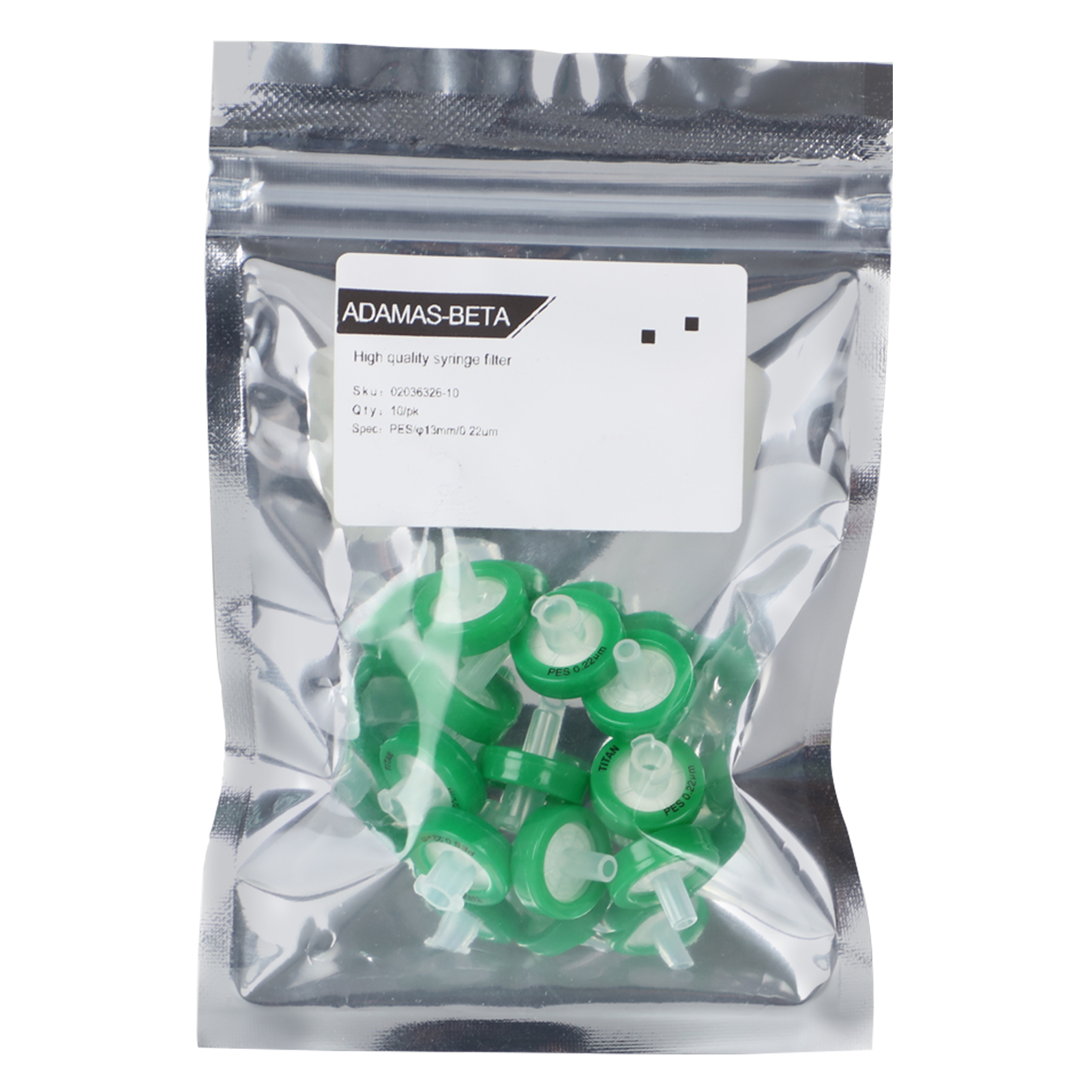 ADAMAS-BETA 10pcs Syringe Needle Filter 0.22um 0.45um PVDF/NY/PTFE/PES Disposable Non-sterile Syringe Filter Lab Supplies Accessories