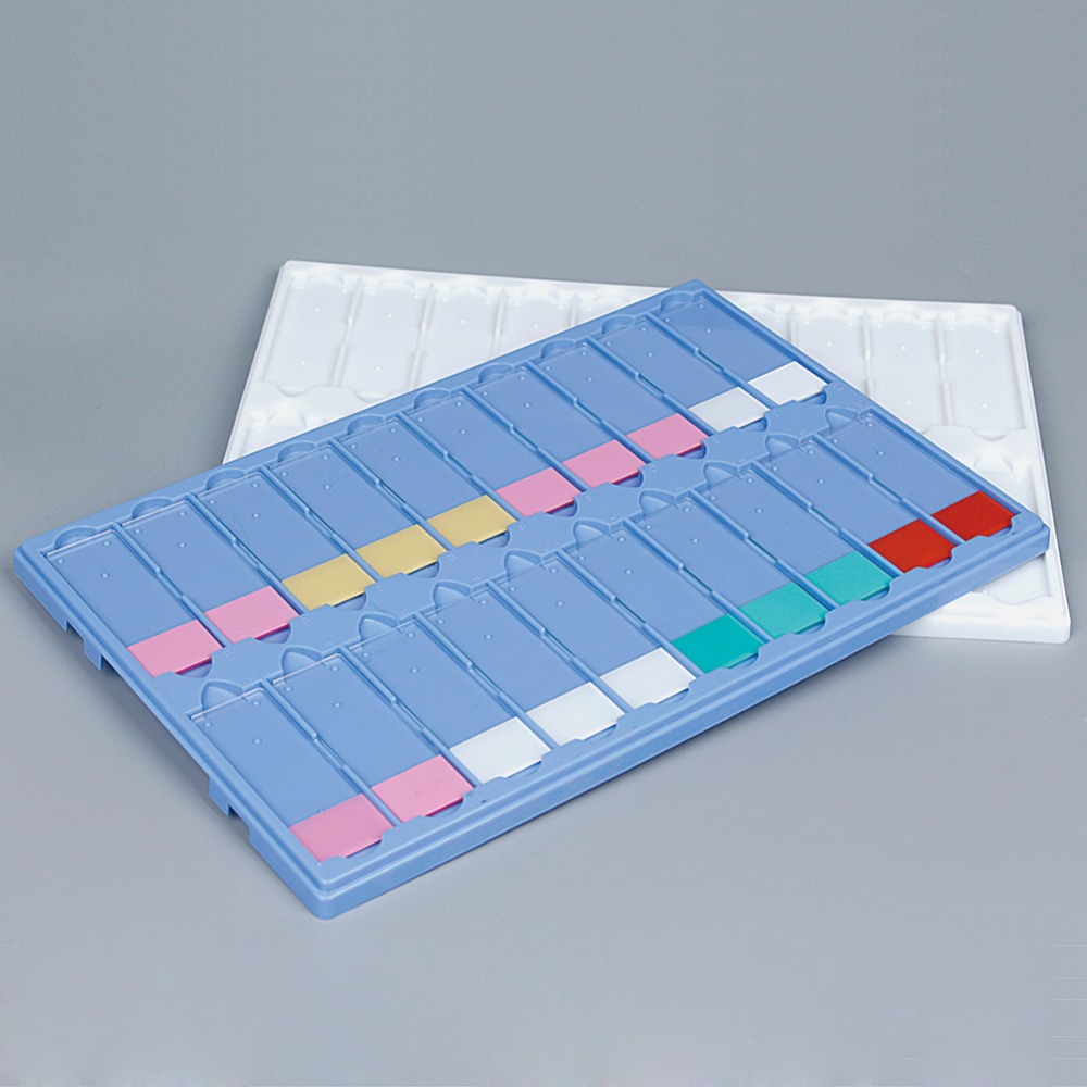 ADAMAS BETA Lab Plastic Microscope Slide Drying Board PS Reusable Laboratory Biological Sample Storage Plate Suitable 20 Sheets Standard Slides