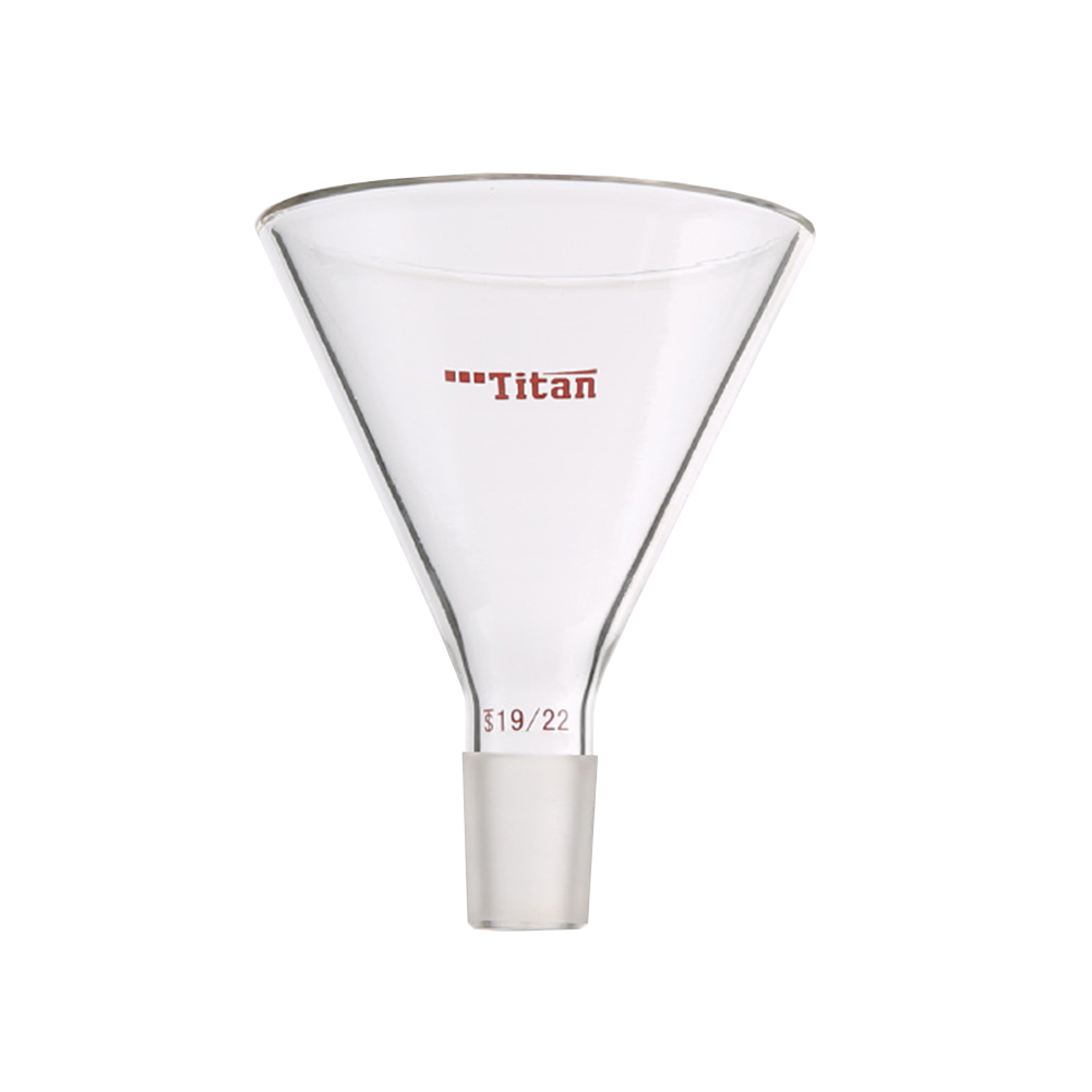 ADAMAS BETA Lab Triangular Funnel with Grinding Mouth 19/22 24/40 Glass Diameter 50mm 75mm 90mm Laboratory Short Neck Funnels