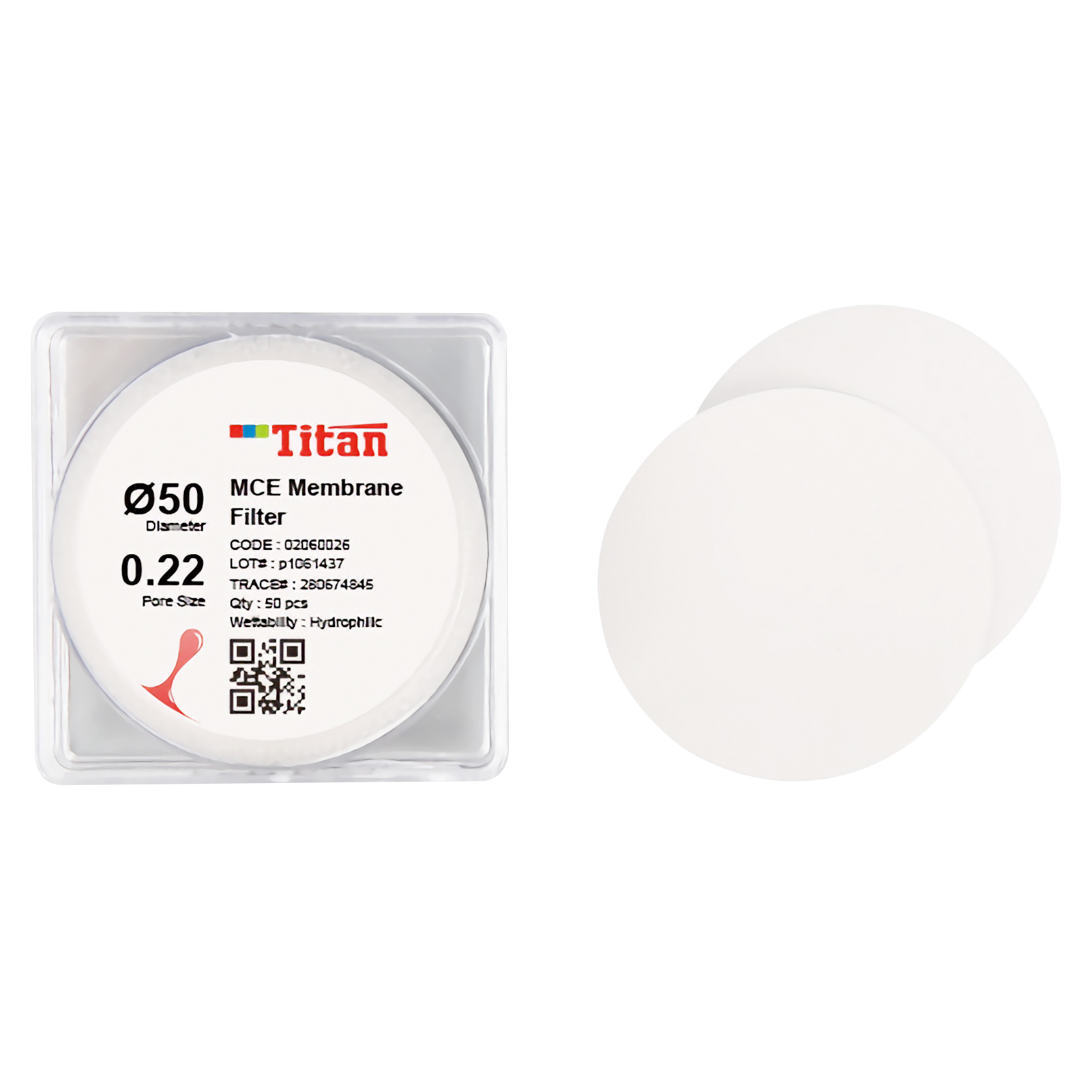 ADAMAS BETA Lab Microporous Membrane Nylon/MCE/PES/PTFE Filter Film Hole Diameter 0.22um 0.45um for Laboratory Experiment (Pack of 100)