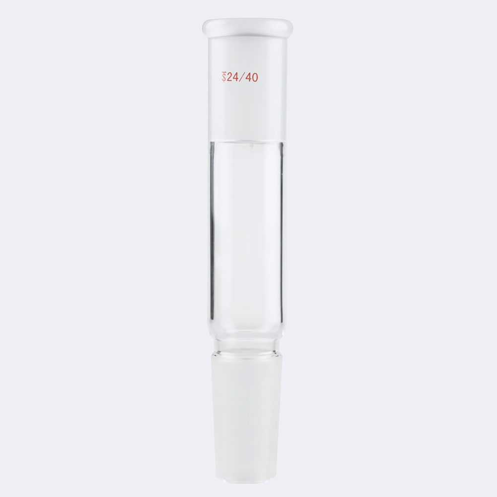 ADAMAS-BETA 1pcs Lab Glass Straight Connecting Adapter 70mm Inner/Outer Grinding Mouth 24/40 Borosilicate Glass Joint