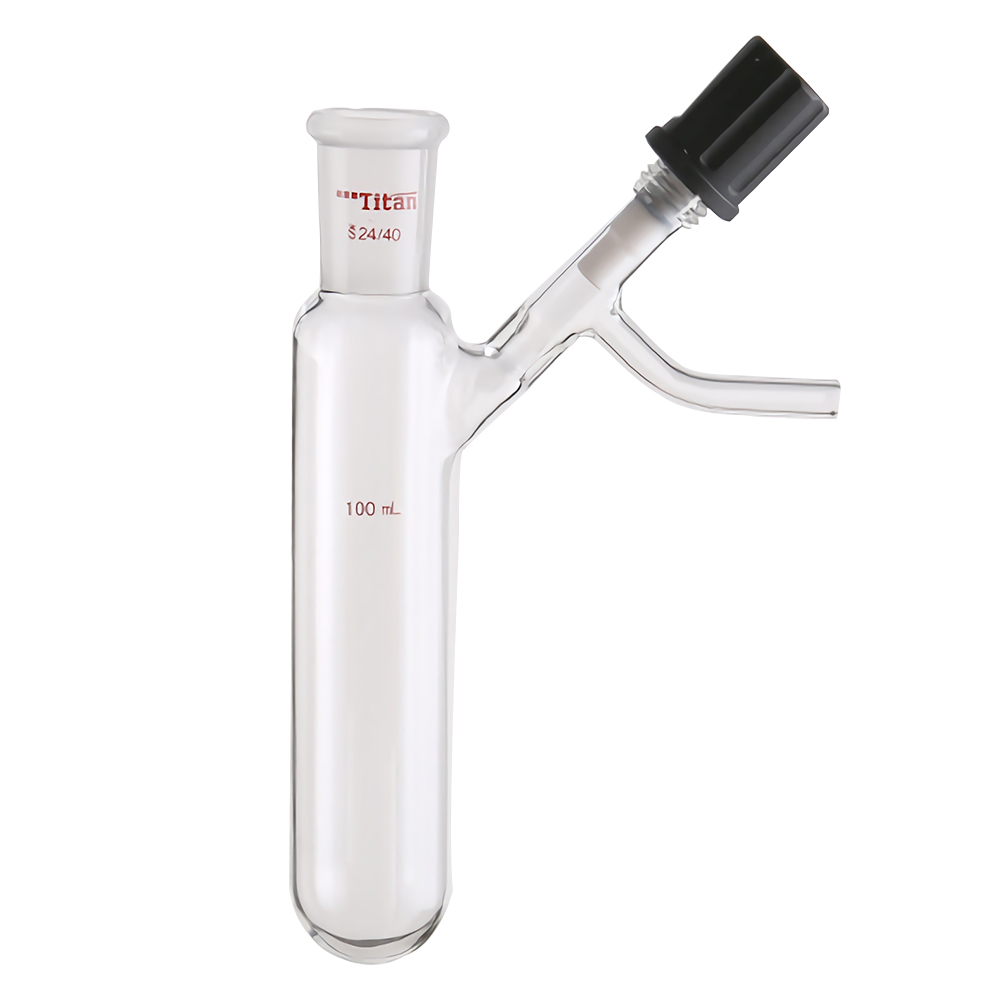 ADAMAS-BETA Glass Thick Wall Reaction Tubes with Branch Pipe 4mm High Vacuum Valve Grinding Mouth 25ml 50ml 100ml Lab Glassware