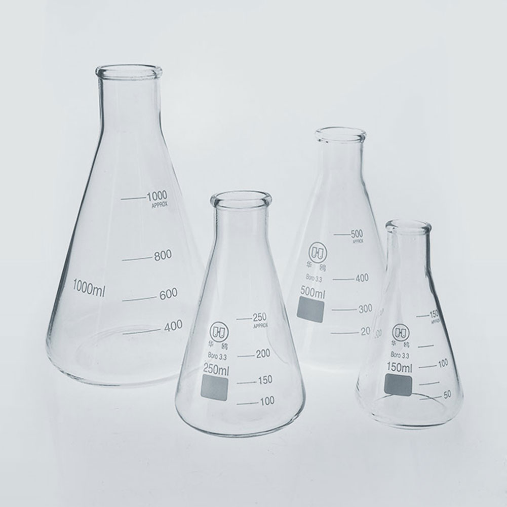 ADAMAS BETA Lab Triangular Flask Laboratory Glass Conical Flask Narrow Mouth Graduated Liquid Reagent Storage Bottle 100-5000ml
