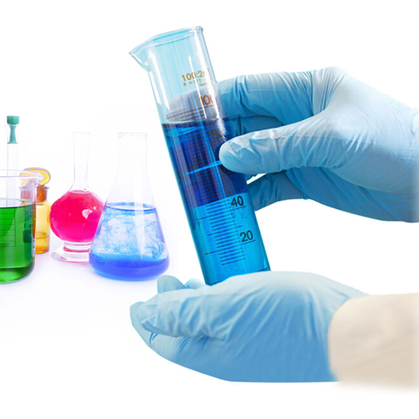 ADAMAS BETA Wholesale 100pcs/Box Single-use Thickened Blue Nitrile Gloves Powder Free Non Sterilized Rubber Waterproof Laboratory Protective Gloves