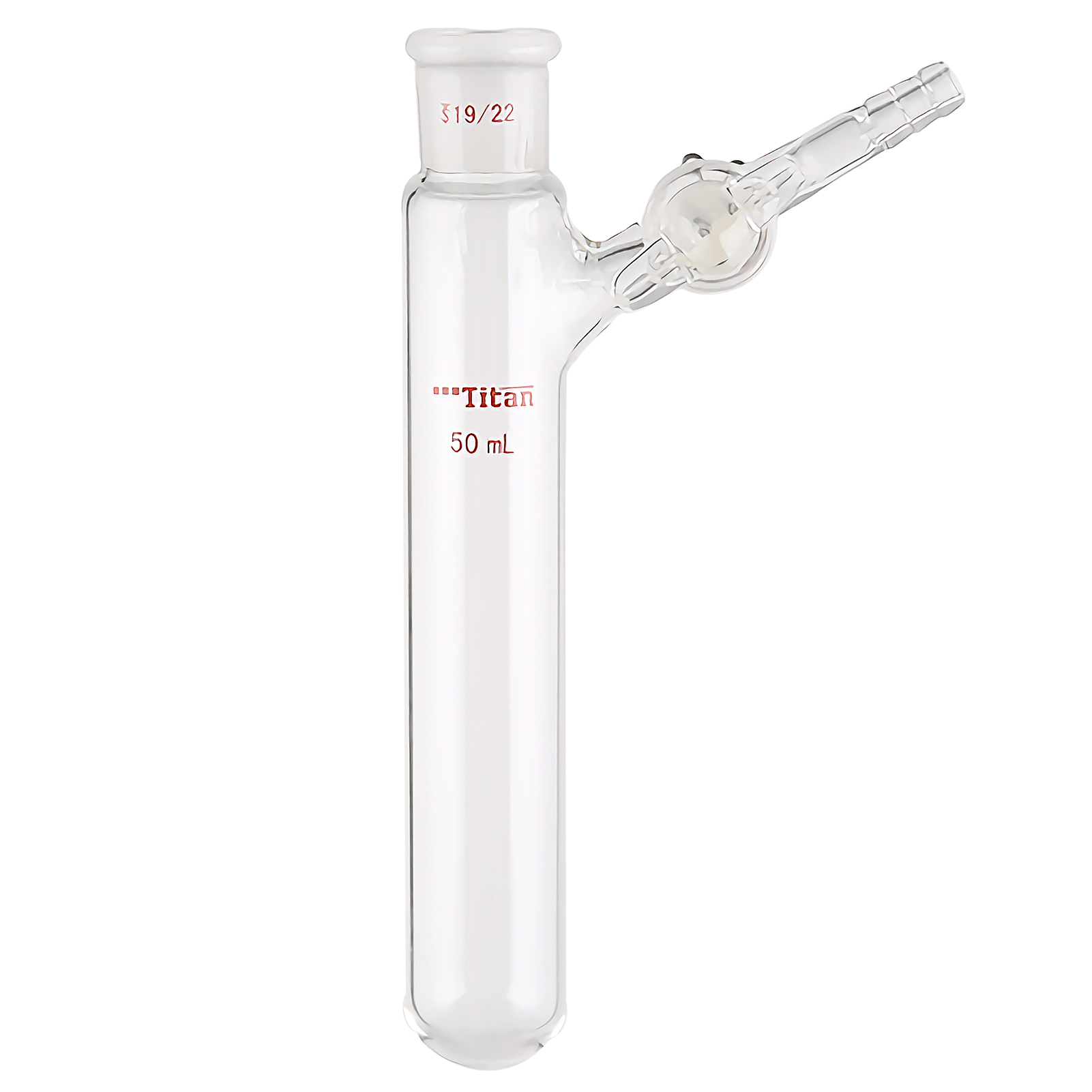 ADAMAS-BETA Glass Thick Wall Two-way Reaction Tubes with Branch Pipe Glass Stopcock Grinding Mouth 10-50ml  Lab Glassware Experiment Supplies