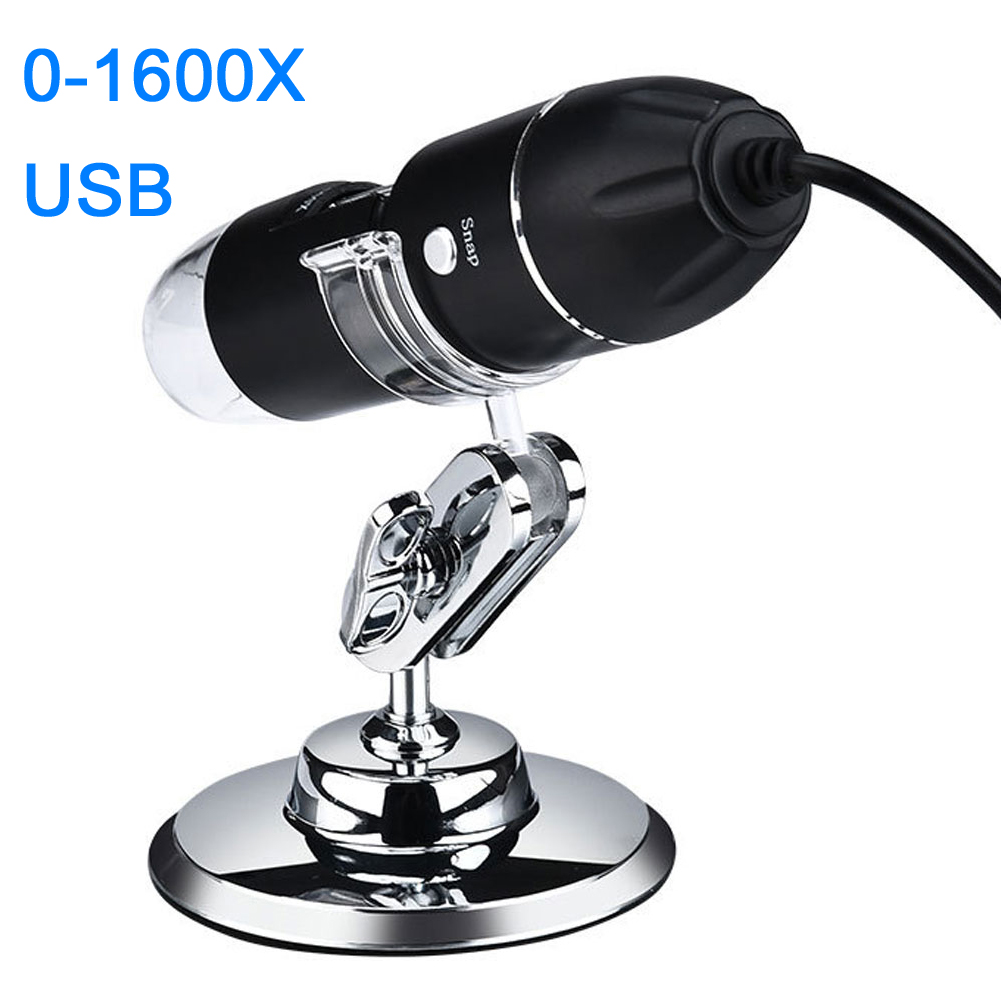 ADAMAS-BETA 1pcs USB Digital Microscope X4-1000X, 8 LED Magnification Endoscope Camera Metal Stand, Compatible for MAC/Android Phone Lab Microscope