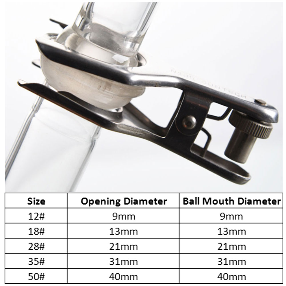 ADAMAS-BETA Laboratory Metal Spherical Joint Pinch Clamps Stainless Steel Glass Grinding Clamps 12-50# Interface Clip