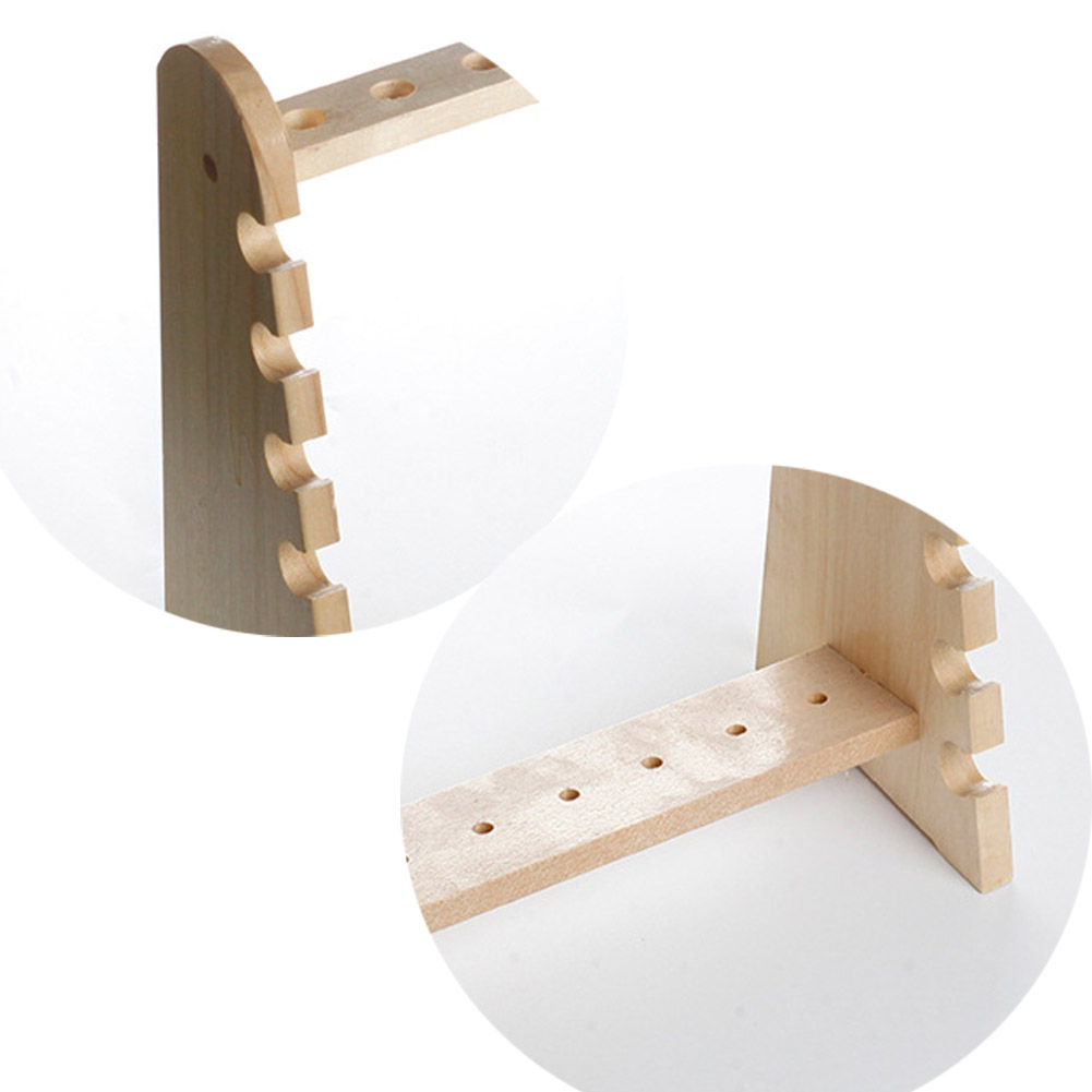 ADAMAS-BETA Lab Wooden Pipette Rack Trapezoid / Disc Type Laboratory Horizontal Pipe Holder 7 Wells 16 Holes for 10ml 25ml Pipettes