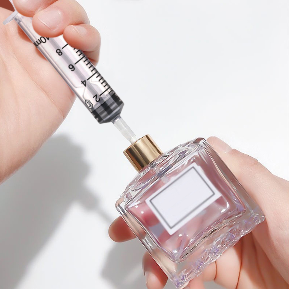 ADAMAS-BETA 20pcs/Lot Industrial Plastic Needle Cylinder 10ml Glue Perfume Dispenser Hand Push Type Graduated Lab Liquid Rinser