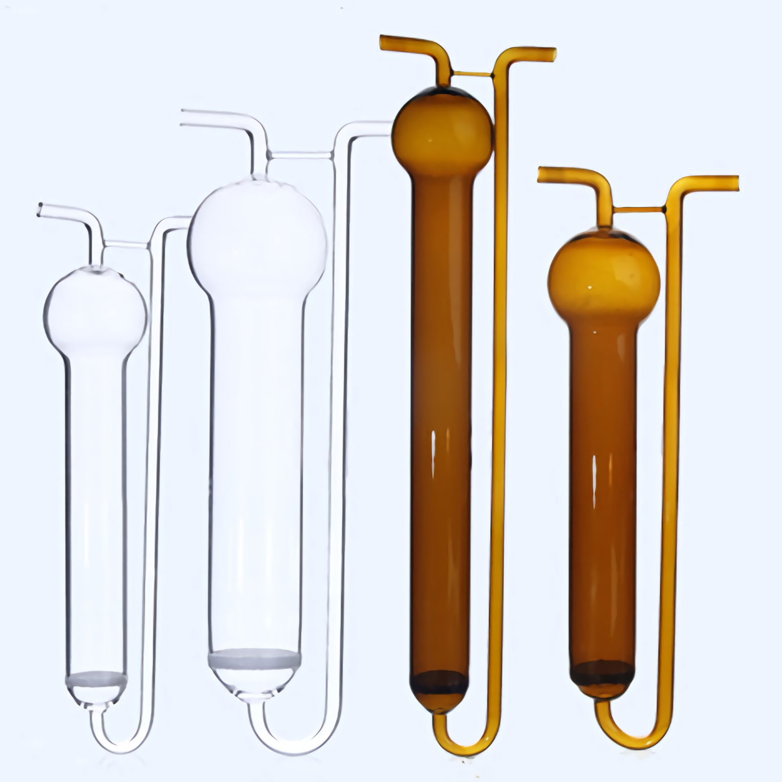 ADAMAS BETA U-shaped Porous Plate Glass Absorption Tube White/Brown 10-125ml Laboratory Gas Absorption Sampling Bottle Air Collector