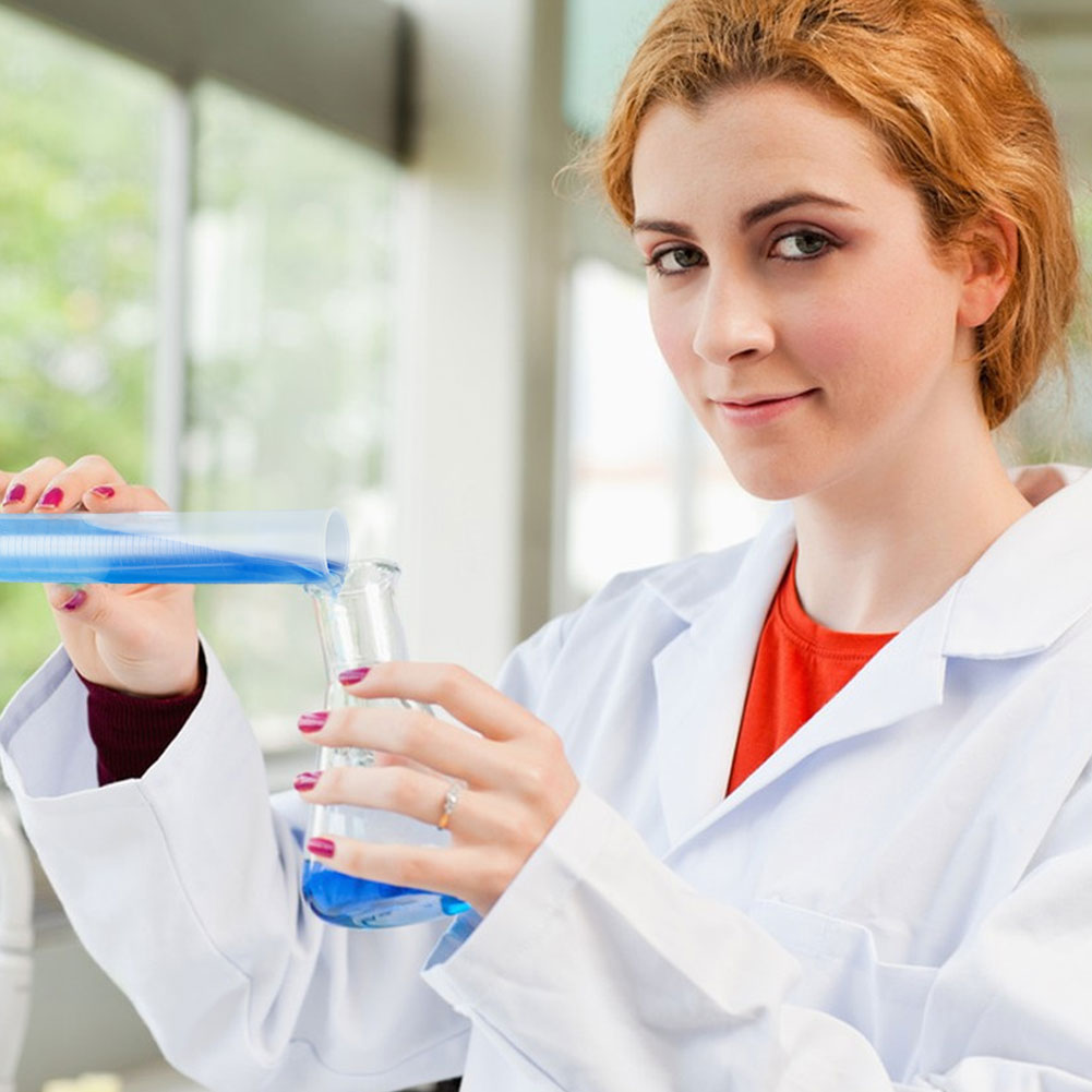 ADAMAS-BETA Wholesale 6pcs/Lot Lab PP Plastic Measuring Cylinder Olecranon 10ml-1000ml Laboratory Graduated Measuring Cups with Hexagonal Base