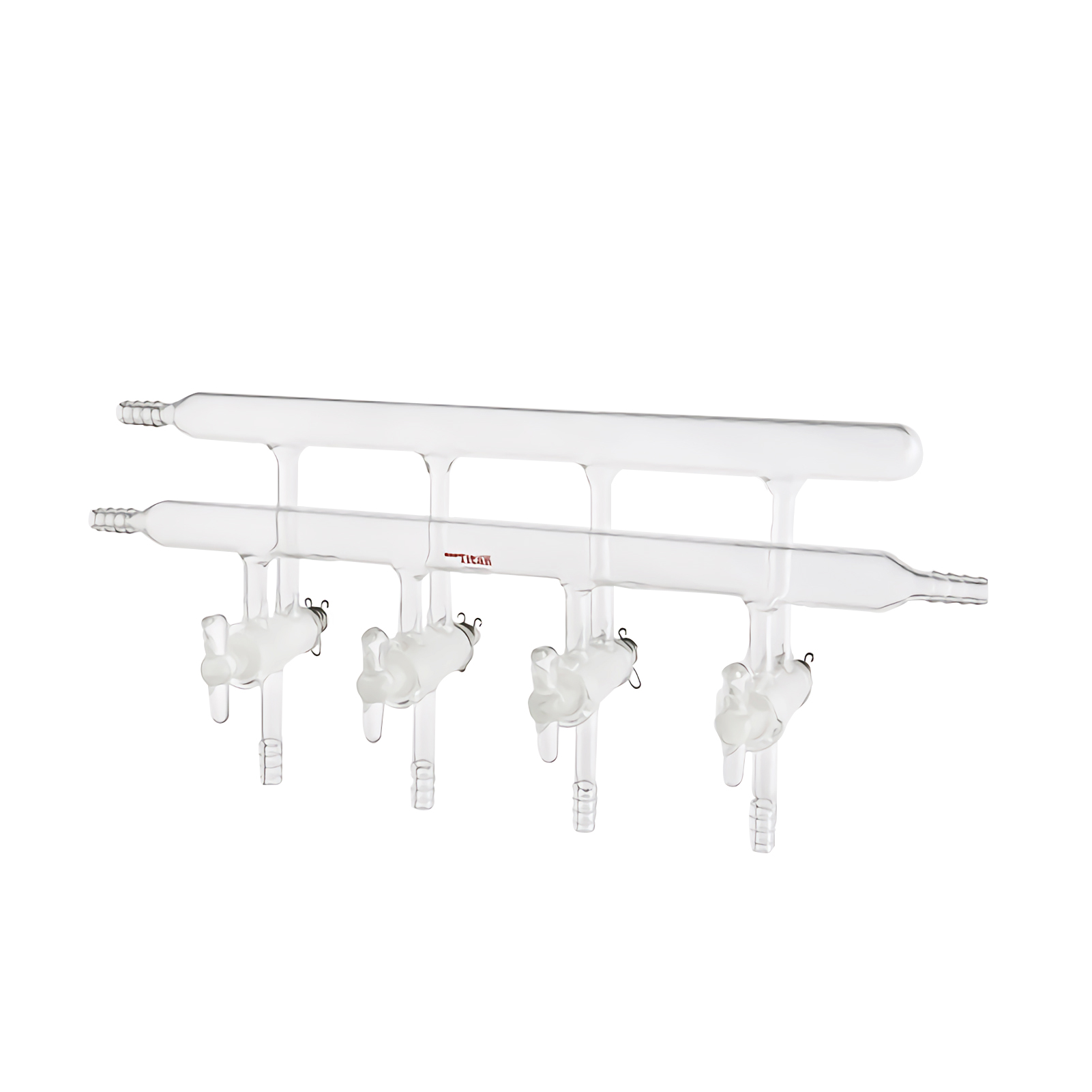 ADAMAS BETA Laboratory Glass Single Row/Double-Row Pipe Vacuum Gas Distributor with Group 4-6 Glass/PTFE Piston/High Vacuum Valv