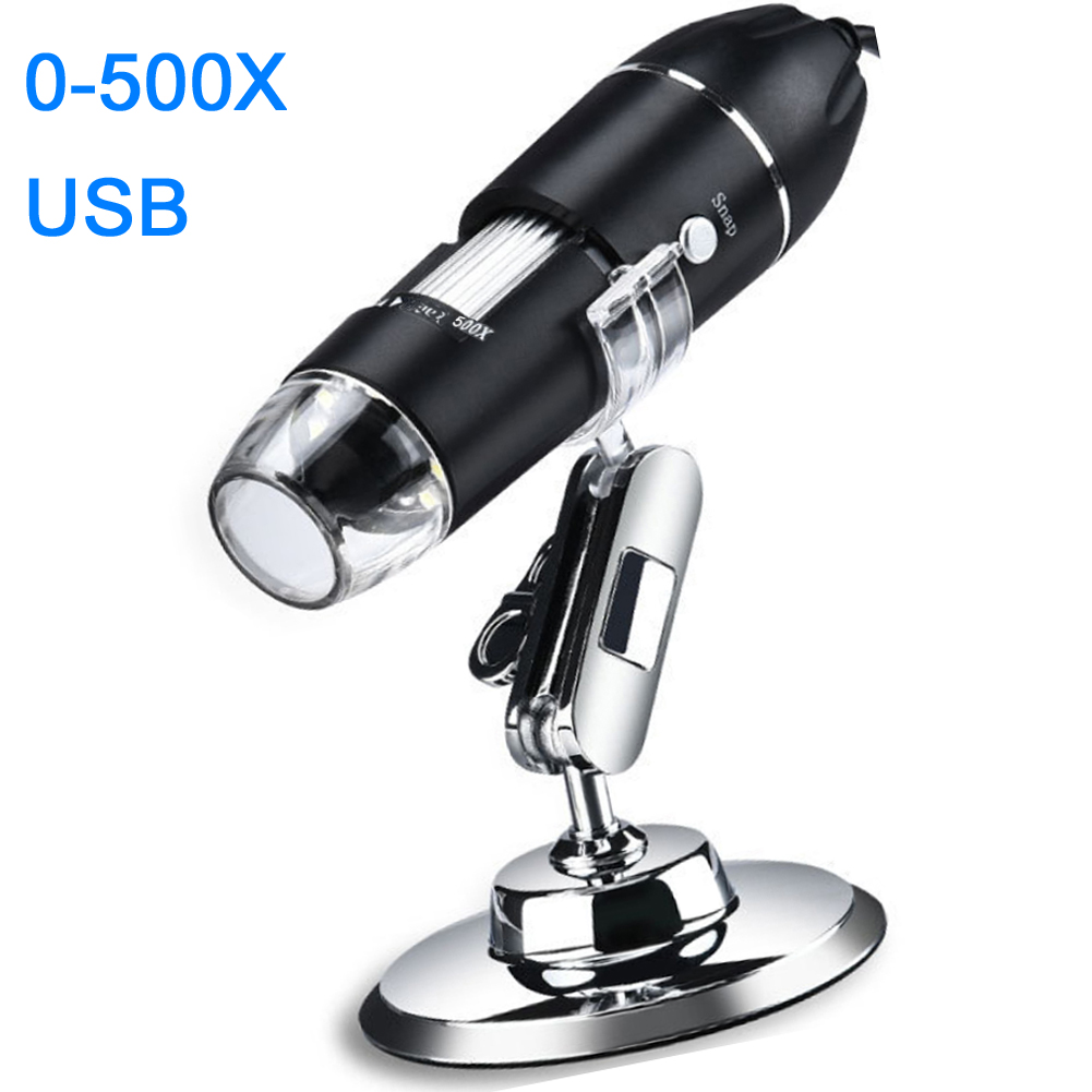 ADAMAS-BETA 1pcs USB Digital Microscope X4-1000X, 8 LED Magnification Endoscope Camera Metal Stand, Compatible for MAC/Android Phone Lab Microscope