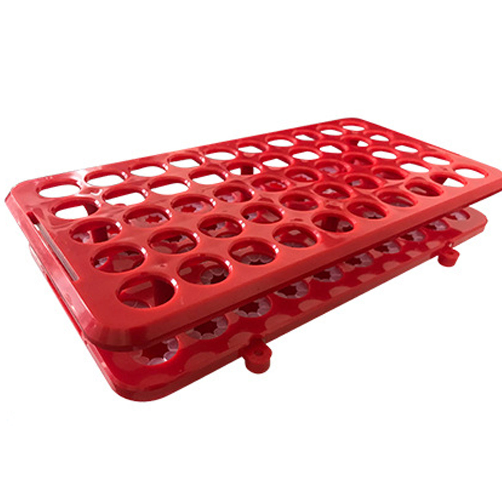 ADAMAS BETA Lab ABS Plastic Test Tube Rack with Silicone Pad 50-Well 15mm 18mm Multi-Purpose Laboratory Centrifuge Tube Storage Holder