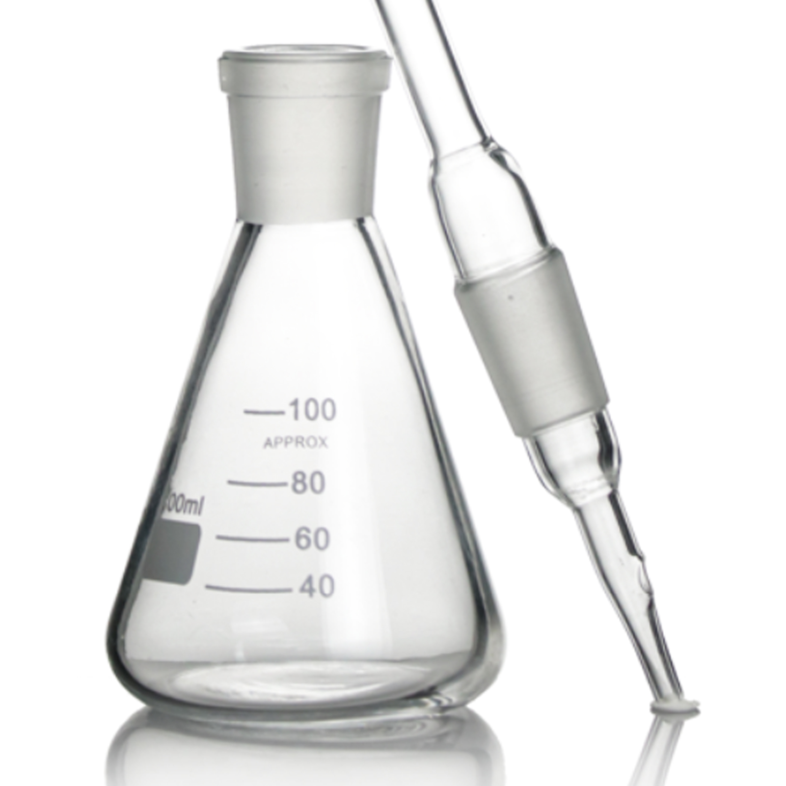 ADAMAS-BETA Gucai Arsenic Detector 100ml/150ml Conical Flask+Pointed Nose Glass Tube Set Laboratory Silver Salt Arsenic Measuring Instruments