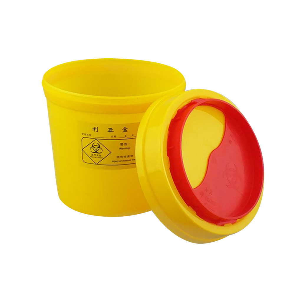 ADAMAS-BETA Container for Sharps Square Round Sharp Containers for Needles 3L,4L,5L,6L,6.5L,8L