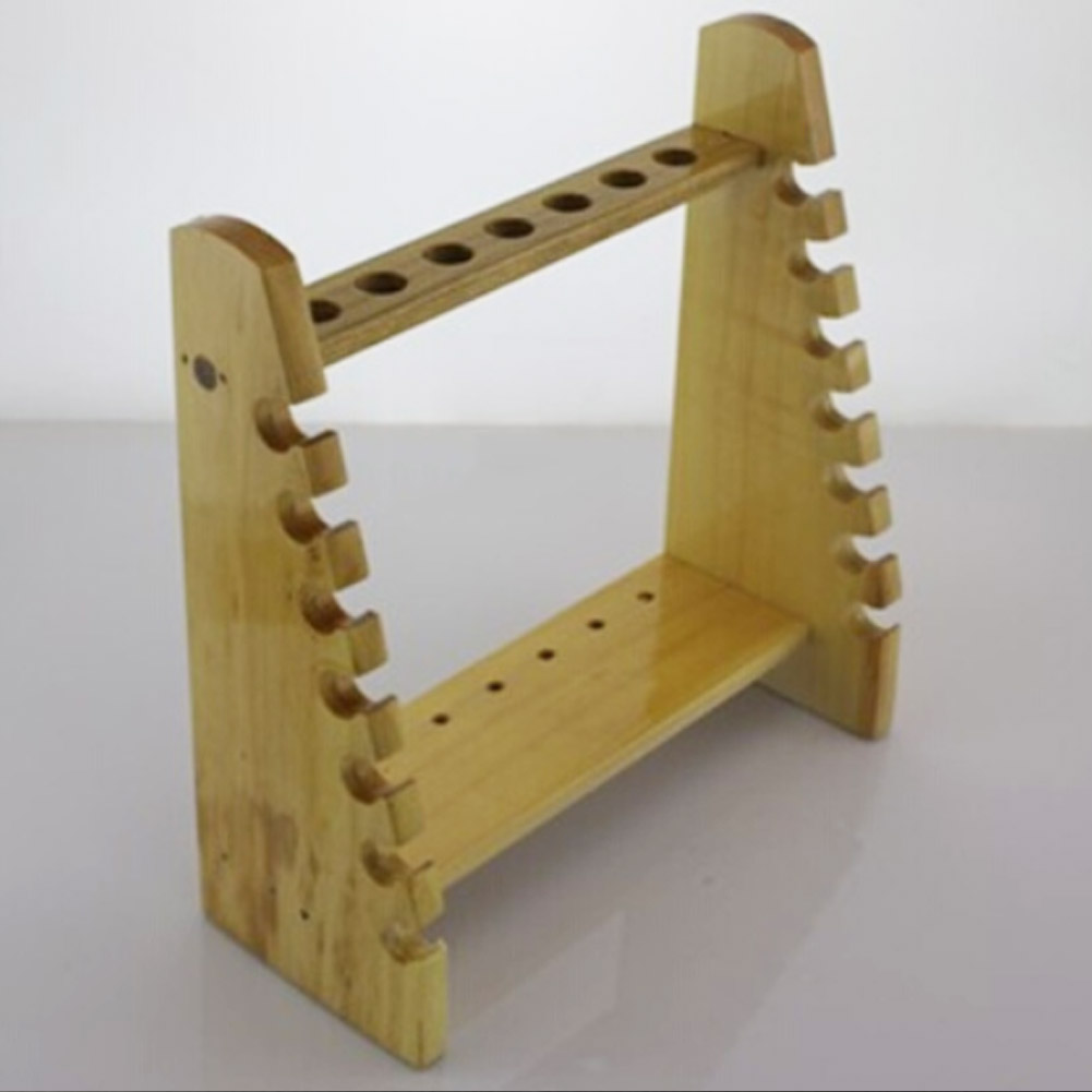 ADAMAS-BETA Lab Wooden Pipette Rack Trapezoid / Disc Type Laboratory Horizontal Pipe Holder 7 Wells 16 Holes for 10ml 25ml Pipettes