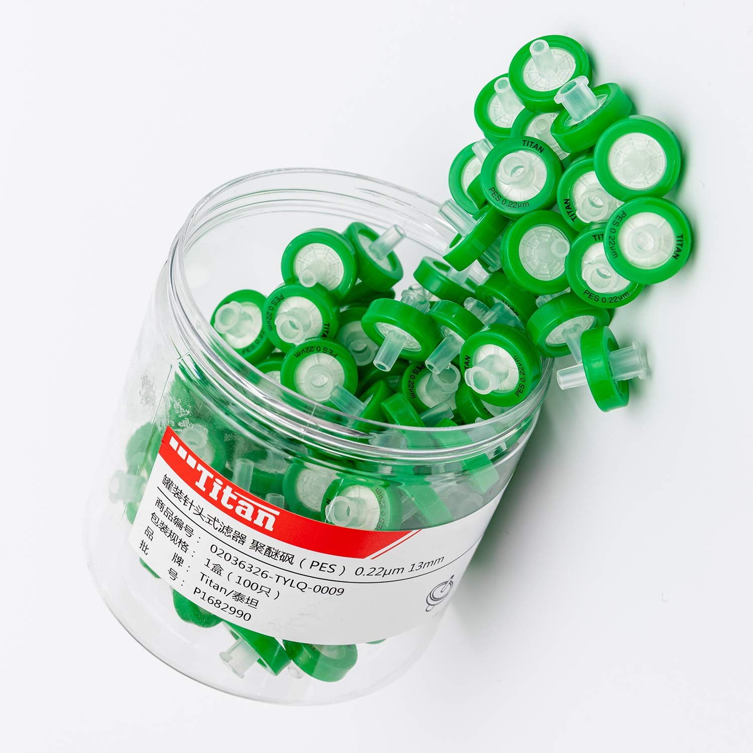 Wholesale Syringe Filter,Syringe Lab Filters, PES (Polyethersulfone) 13mm Diameter 0.45μm Pore Size,Non Sterile Filtration,Green