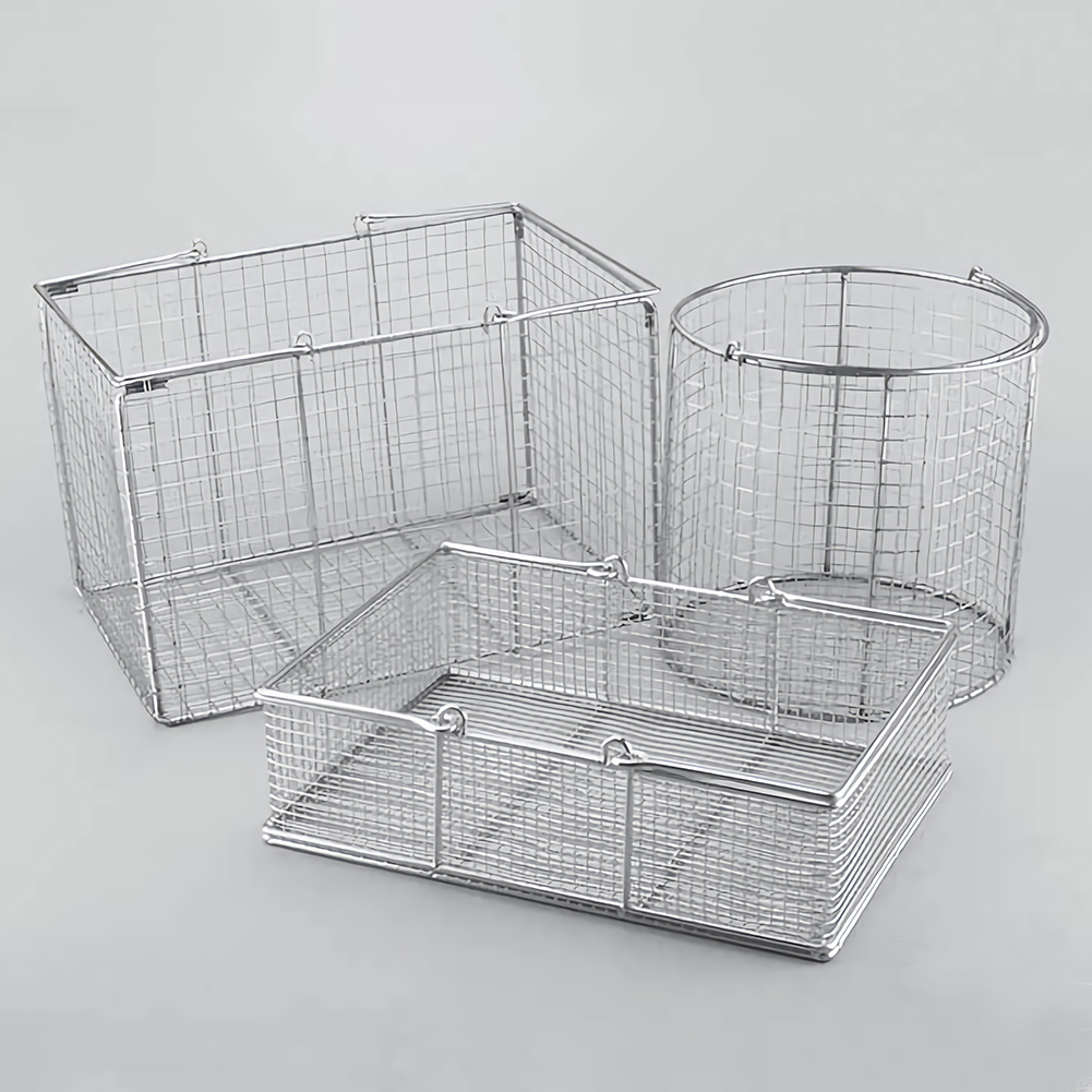 ADAMAS BETA Lab 304 Stainless Steel Wire Basket With Handle Cleaning/Disinfection Frame Storage/Draining Basket for Laboratory