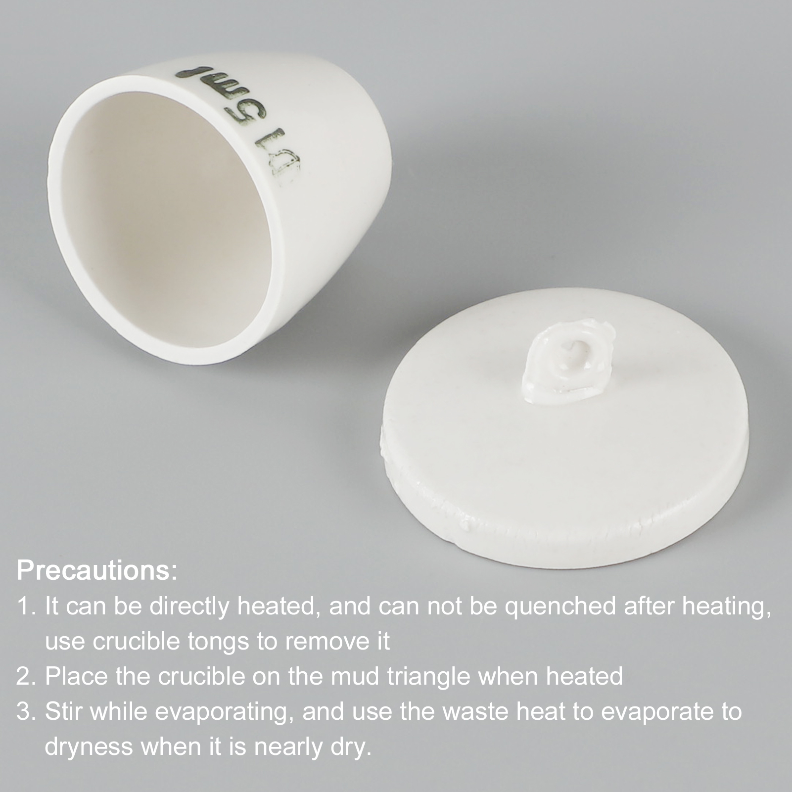 ADAMAS BETA Lab Ceramic Crucible with Cover 5-300ml for Laboratory Solvent Eevaporation/Crystallization Experiments
