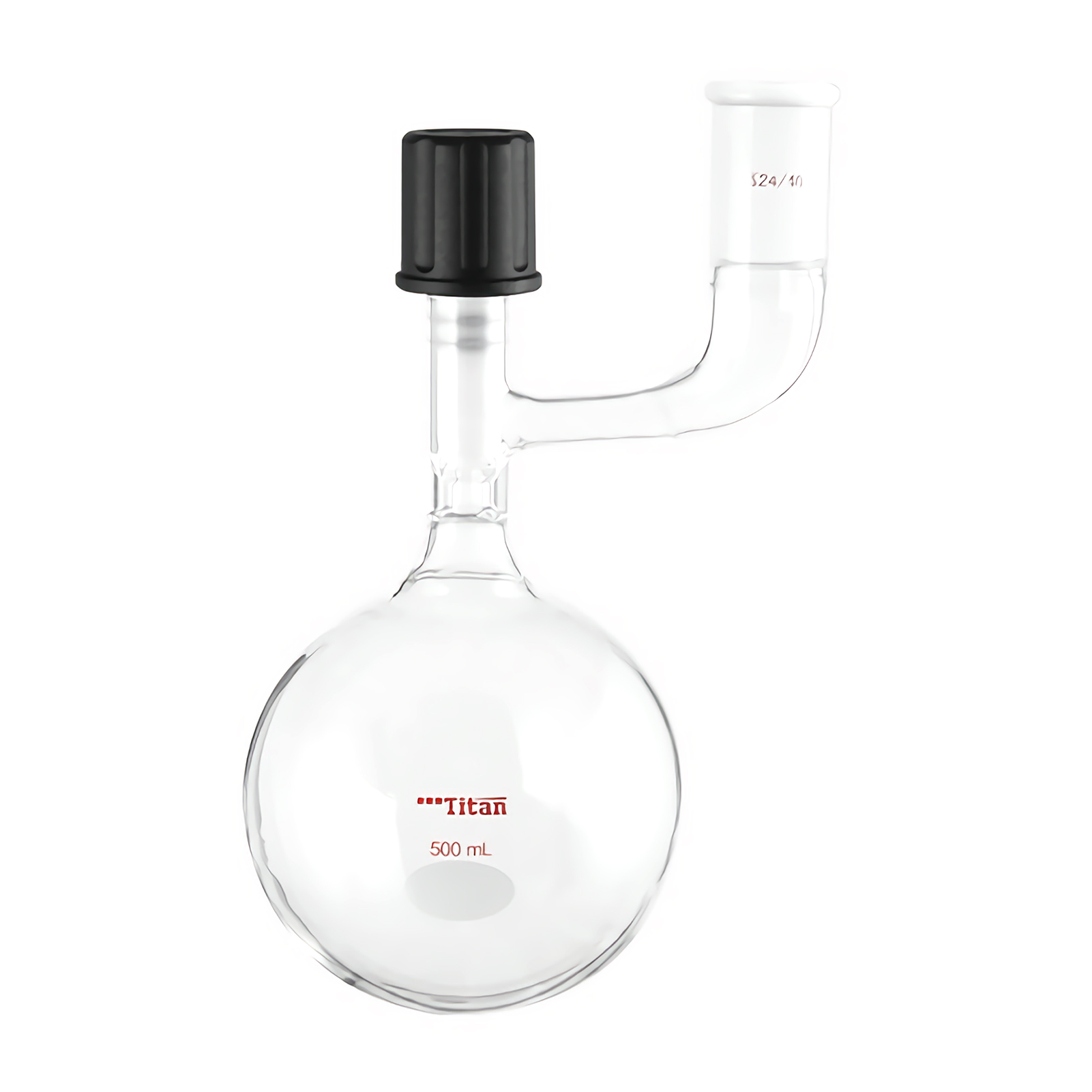 ADAMAS BETA Tetrafluoro High Vacuum Valve Solvent Storage Ball Bottle 50ml,500ml,1000ml Glass Round Bottom Grinded Laboratory Reaction Bottles