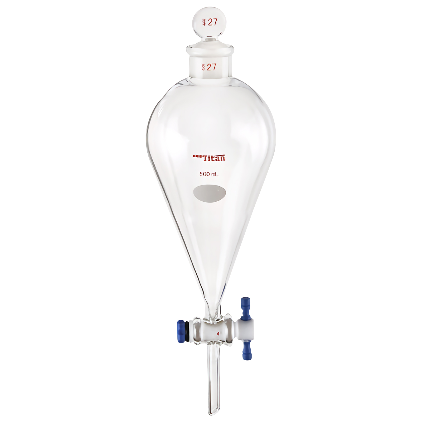ADAMAS BETA Glass Separating Funnel Laboratory Funnels with Top Plug PTFE/Glass Cock Grinding Mouth 60-1000ml Pear-Shape Lab Filters