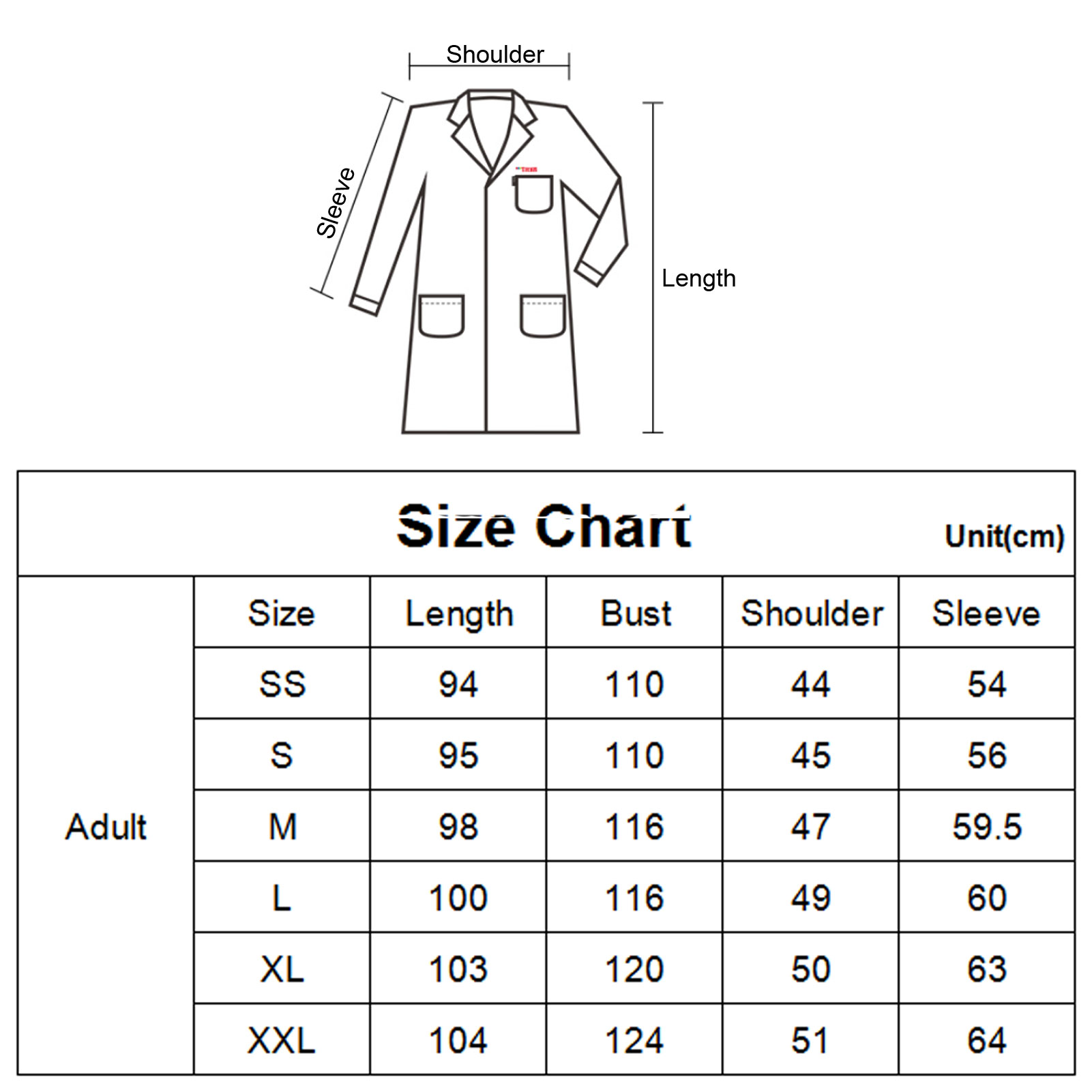 ADAMAS BETA Lab Men's Blue Coat Polyester Cotton Thin Style Single Breasted Long Sleeve Women's Nurse Uniform Laboratory Overcoat with Pockets