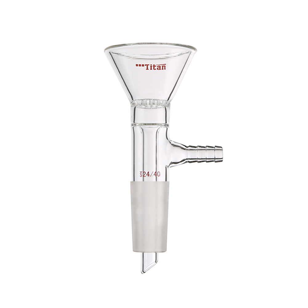 ADAMAS BETA 1pcs Lab Glass Triangular Funnel with Filter Plate Inner Tube Grinding Mouth 50-90mm Laboratory Filter Funnels Side Small Nozzle